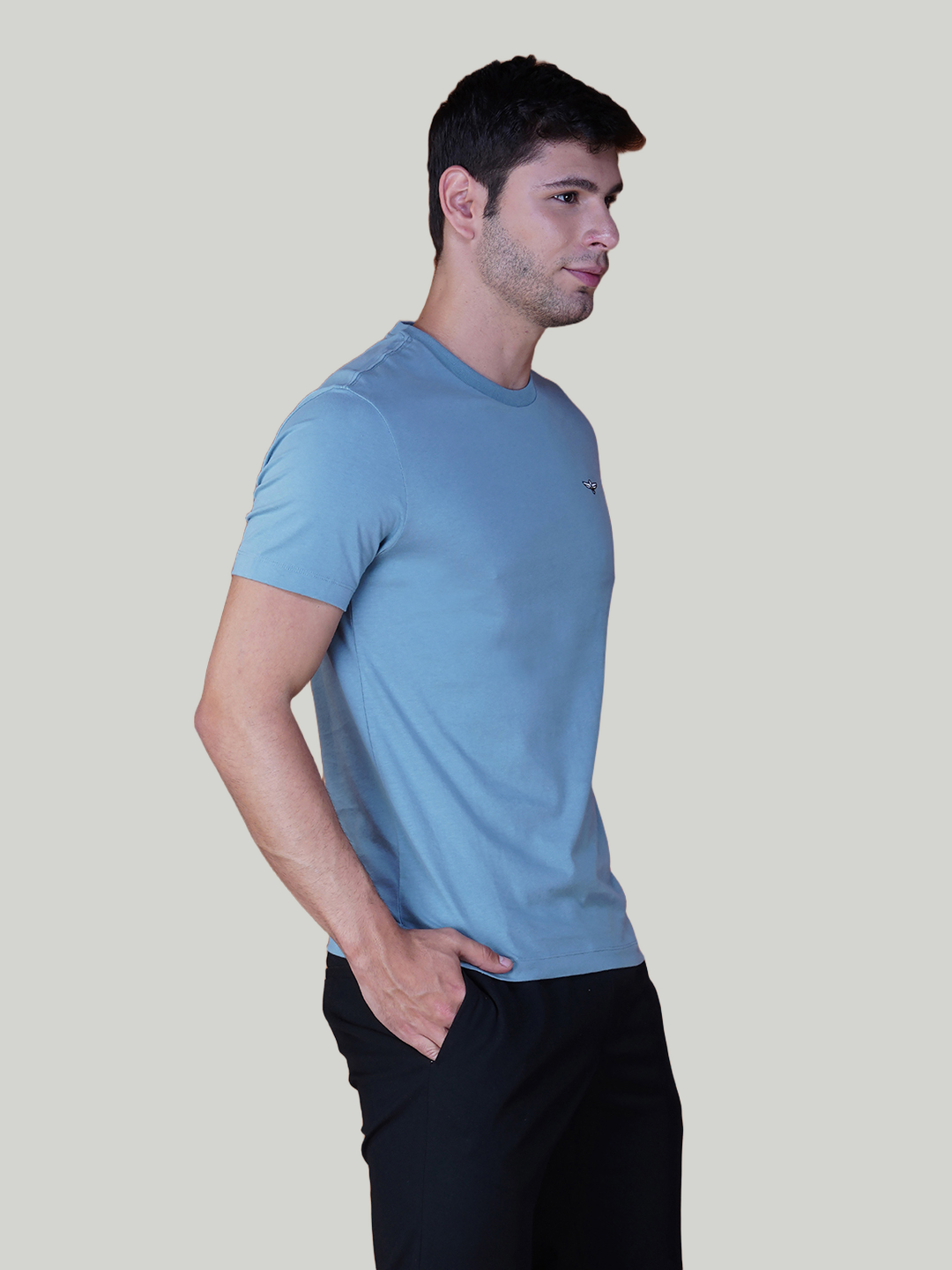 Sky Blue Solid Cotton Jersey T-Shirt – Euro Fit (CT-011)
