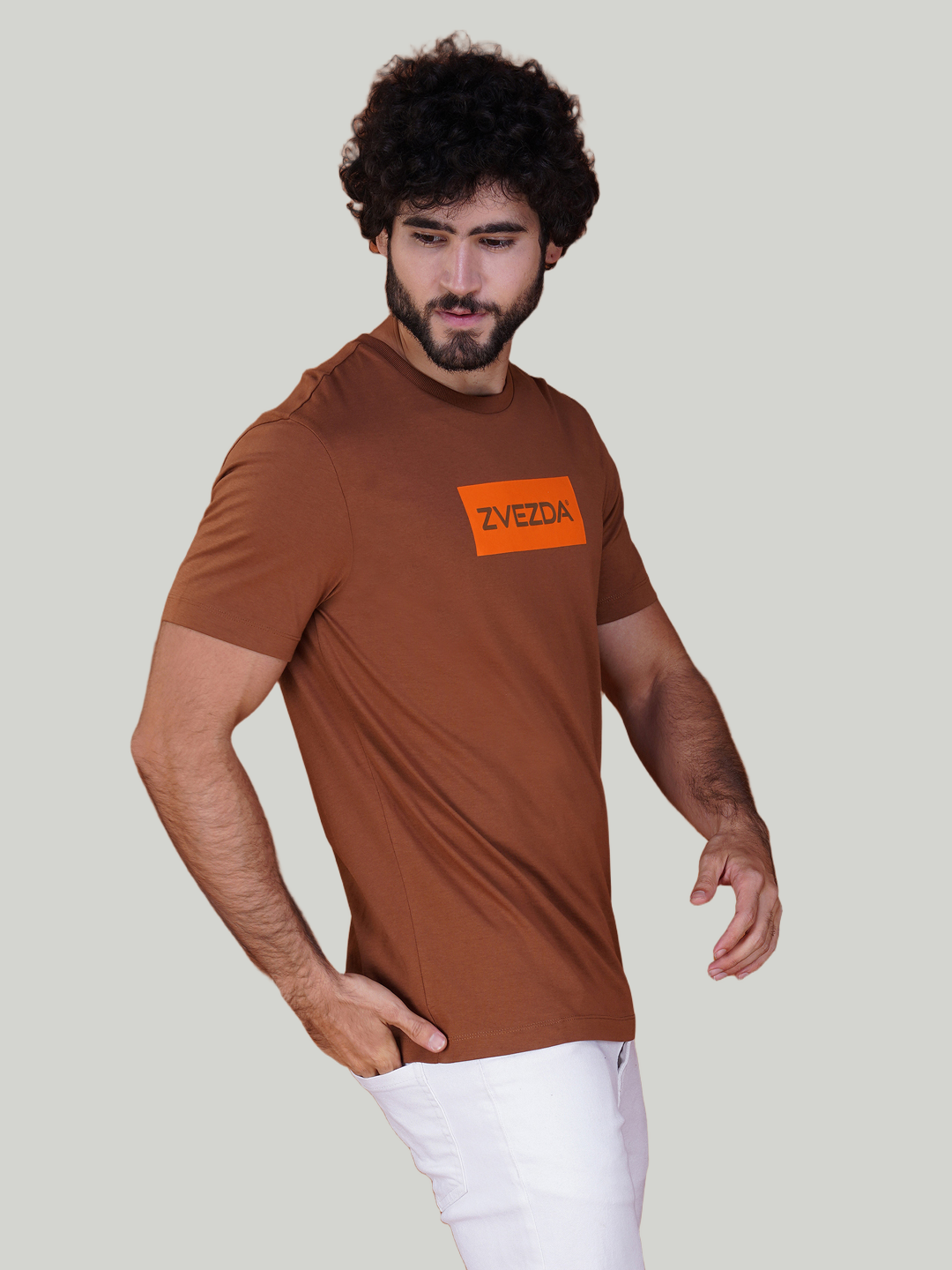 Brown Zvezda Original Cotton Jersey T-Shirt - Euro Fit (BRT-021A)