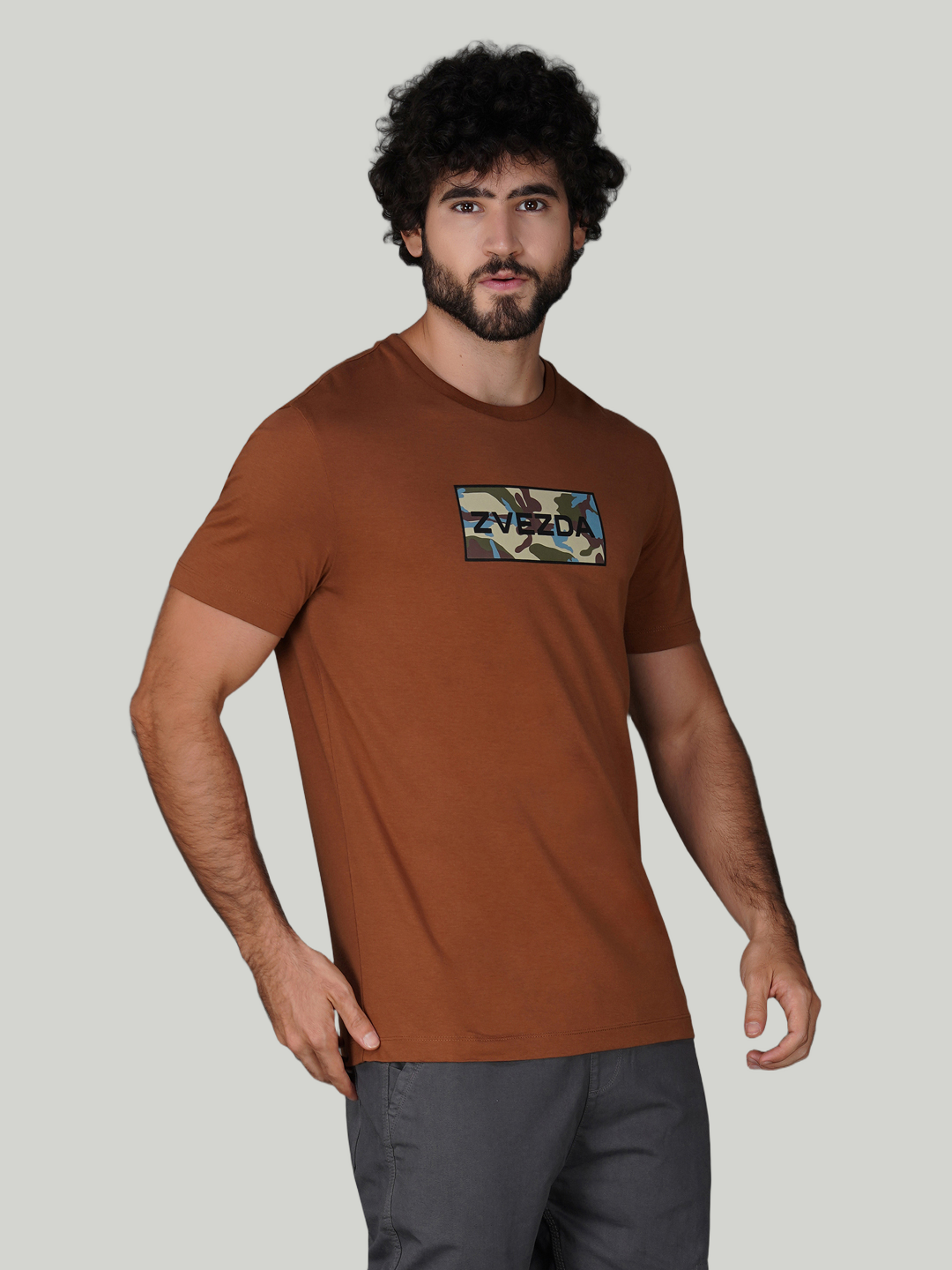 Dark Brown Zvezda Original Cotton Jersey T-Shirt - Euro Fit (BRT-023A)