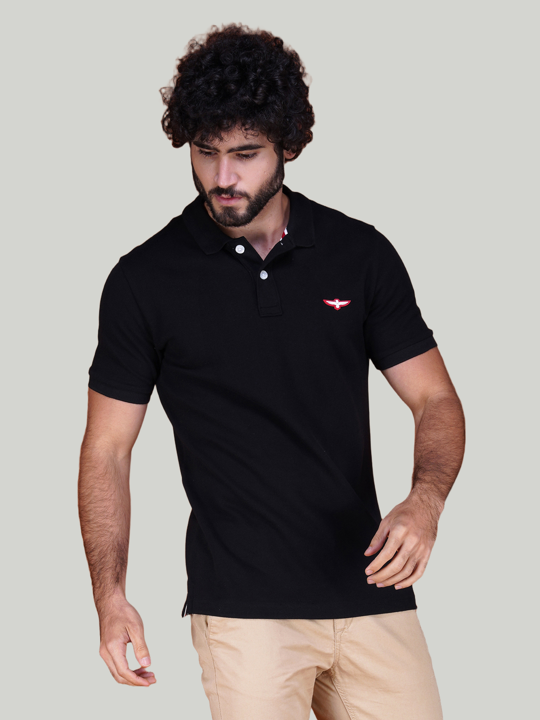 Black Premium Pique Cotton Classic Polo T-shirt-Euro Fit (CP 004)