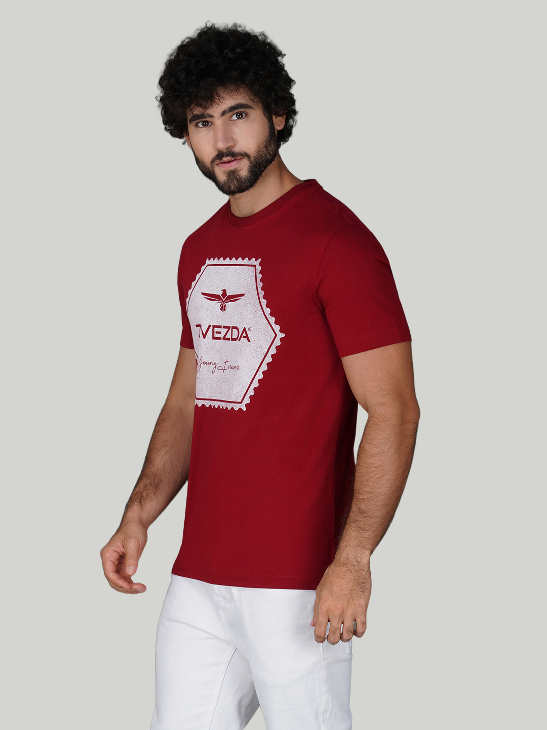 Burgundy Zvezda Original Cotton Jersey T-Shirt - Euro Fit (BRT-022D)