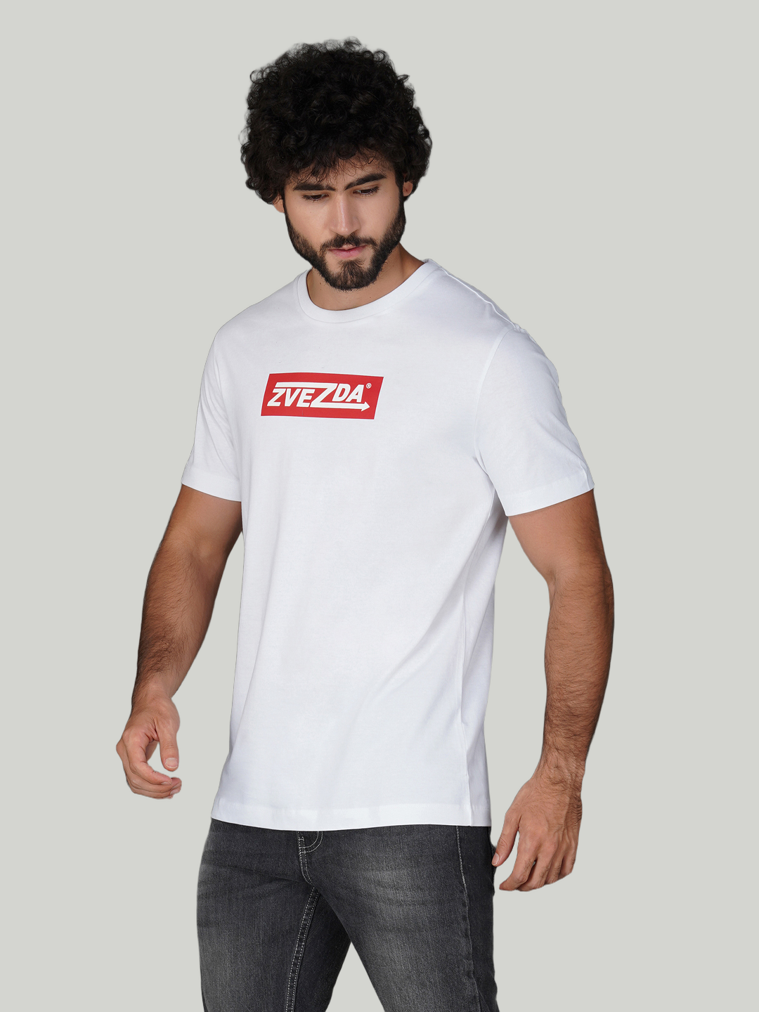 White Zvezda Original Cotton Jersey T-Shirt - Euro Fit (BRT-024A)