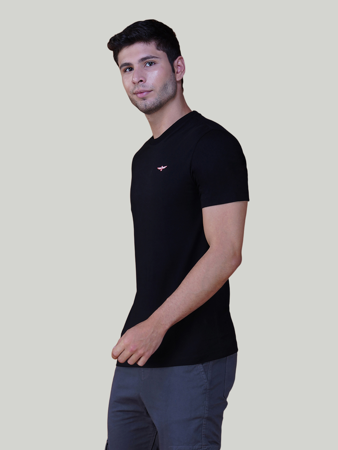Black Solid Cotton Jersey T-Shirt – Euro Fit (CT-005)