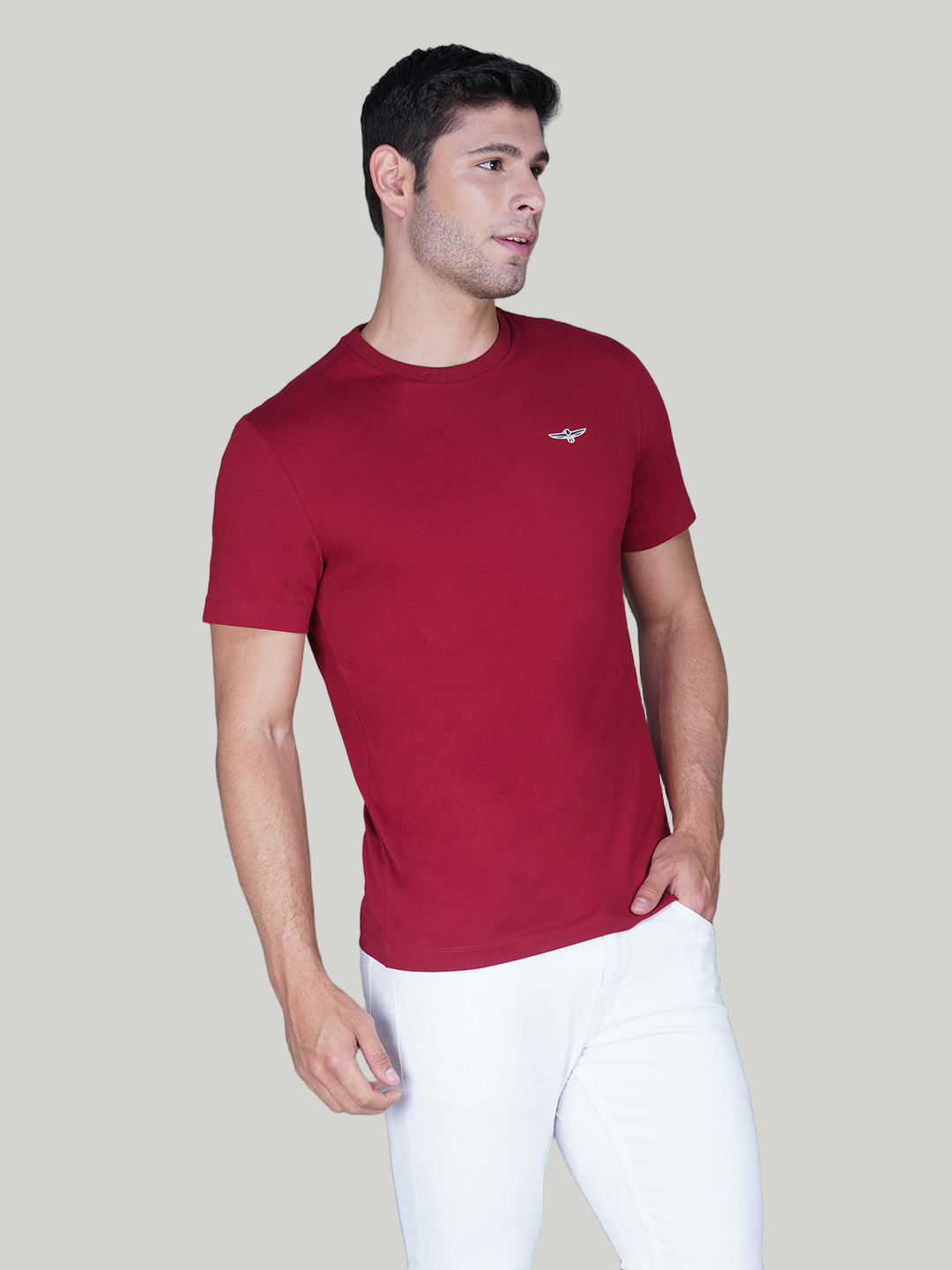 Burgundy Solid Cotton Jersey T-Shirt – Euro Fit (CT-014)