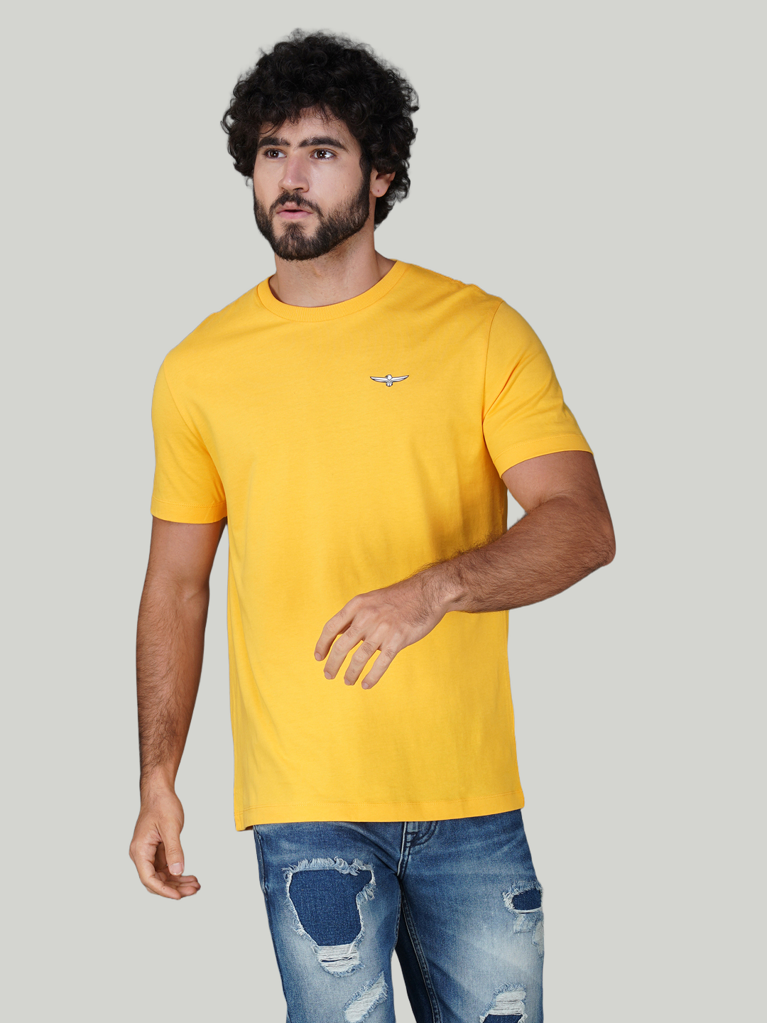 Mustard Yellow Solid Cotton Jersey T-Shirt – Euro Fit (CT-003)