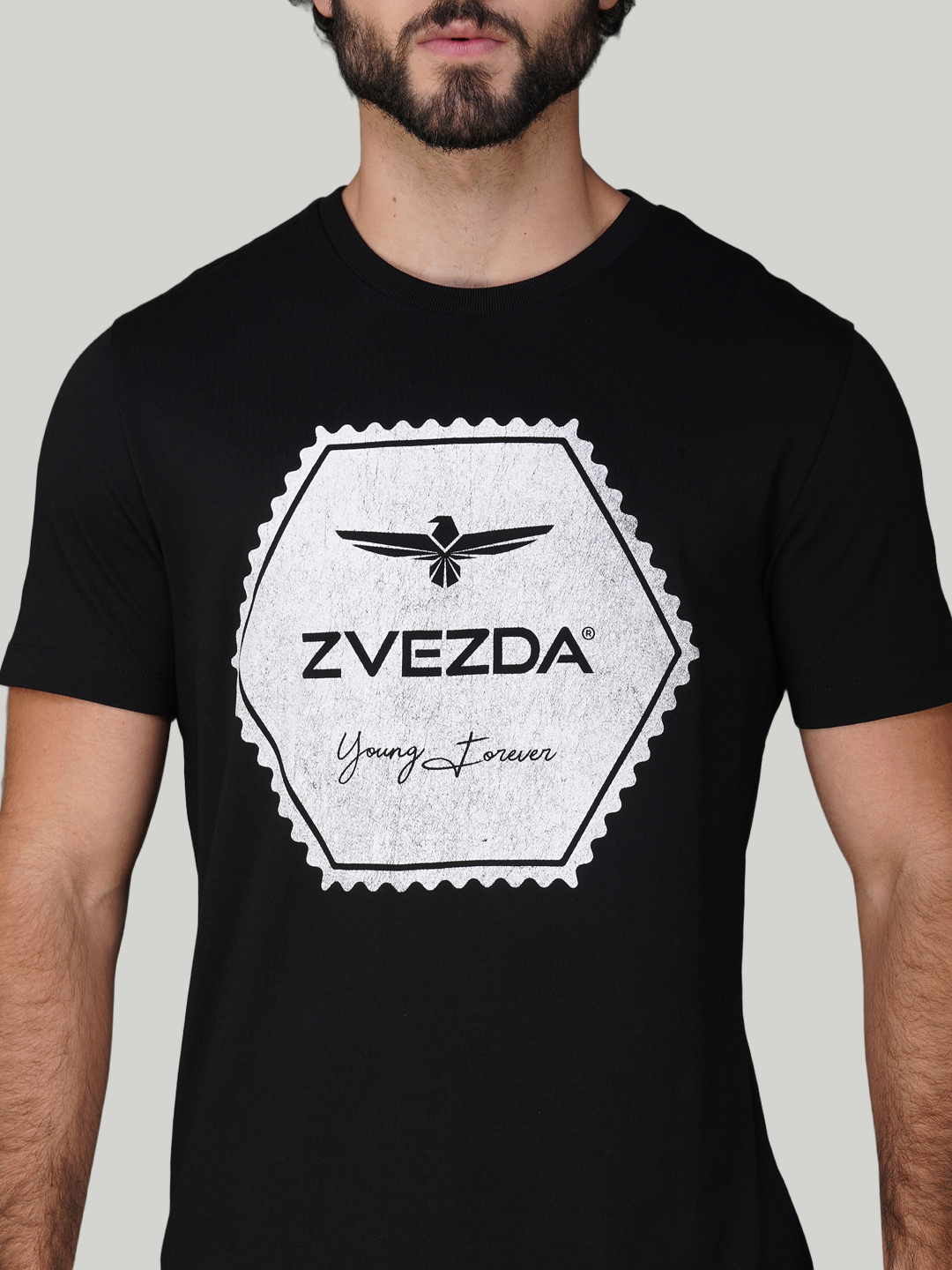 Black Zvezda Original Cotton Jersey T-Shirt - Euro Fit (BRT-022A)