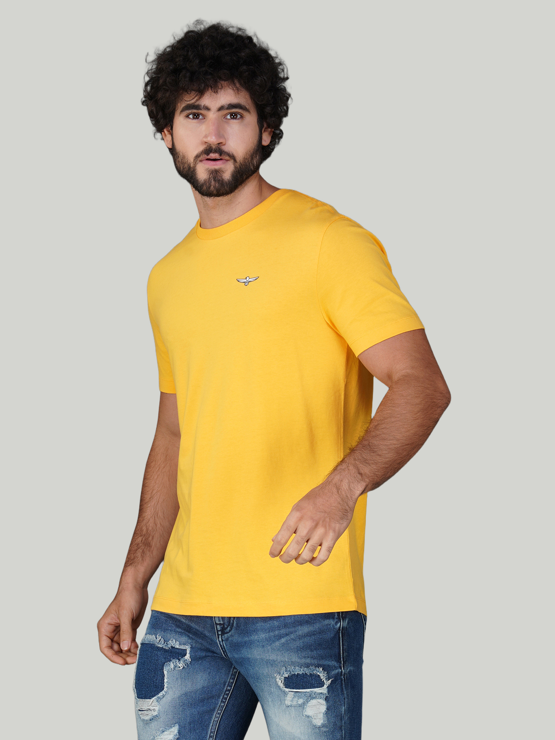 Mustard Yellow Solid Cotton Jersey T-Shirt – Euro Fit (CT-003)