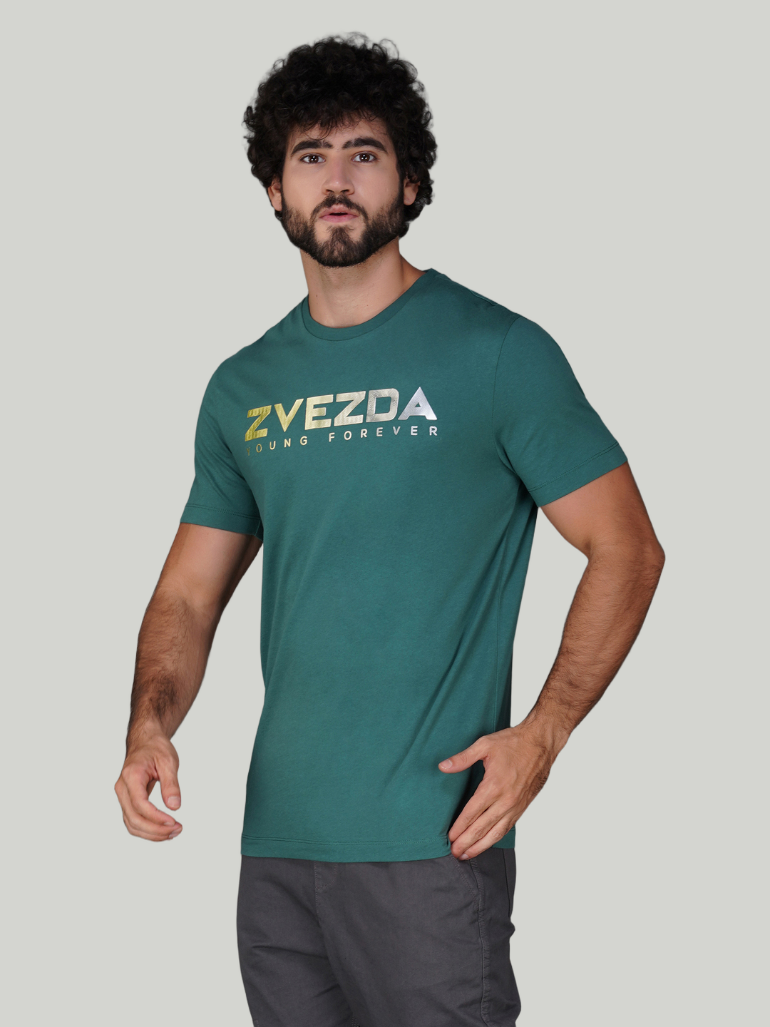 Pine Green Cotton Jersey HD Print T-Shirt - Euro Fit (BRT-009C)