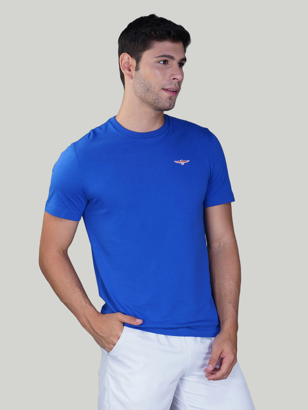 Blue Solid Cotton Jersey T-Shirt – Euro Fit (CT-006)