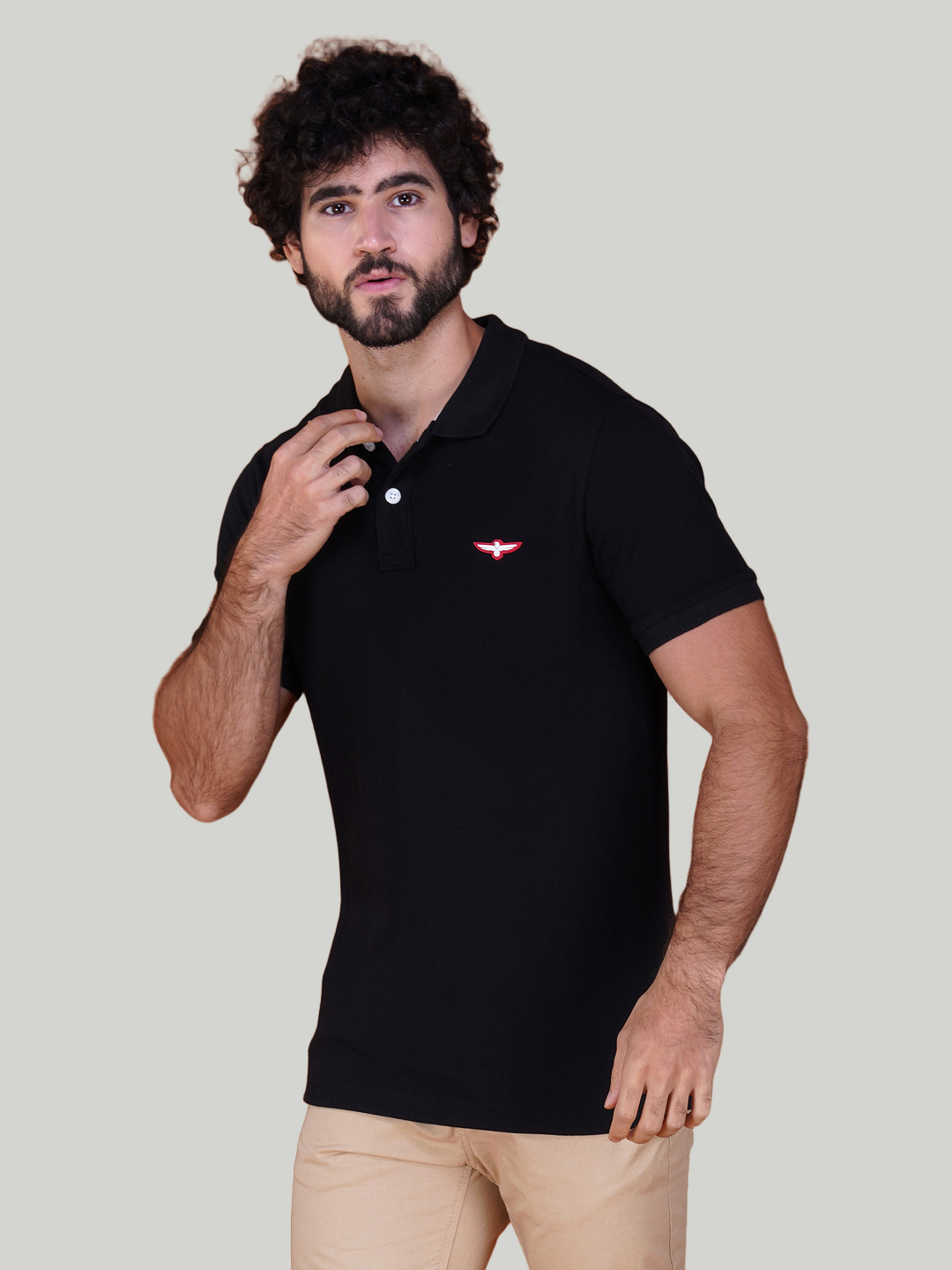 Black Premium Pique Cotton Classic Polo T-shirt-Euro Fit (CP 004)
