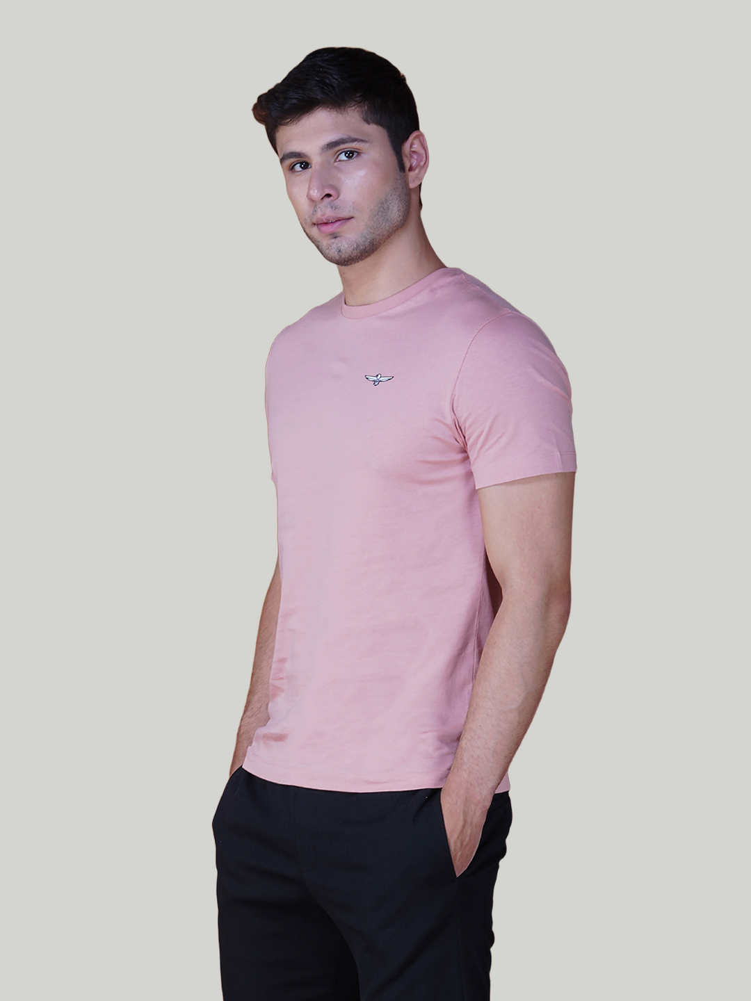 Dusty Pink Solid Cotton Jersey T-Shirt – Euro Fit (CT-010)