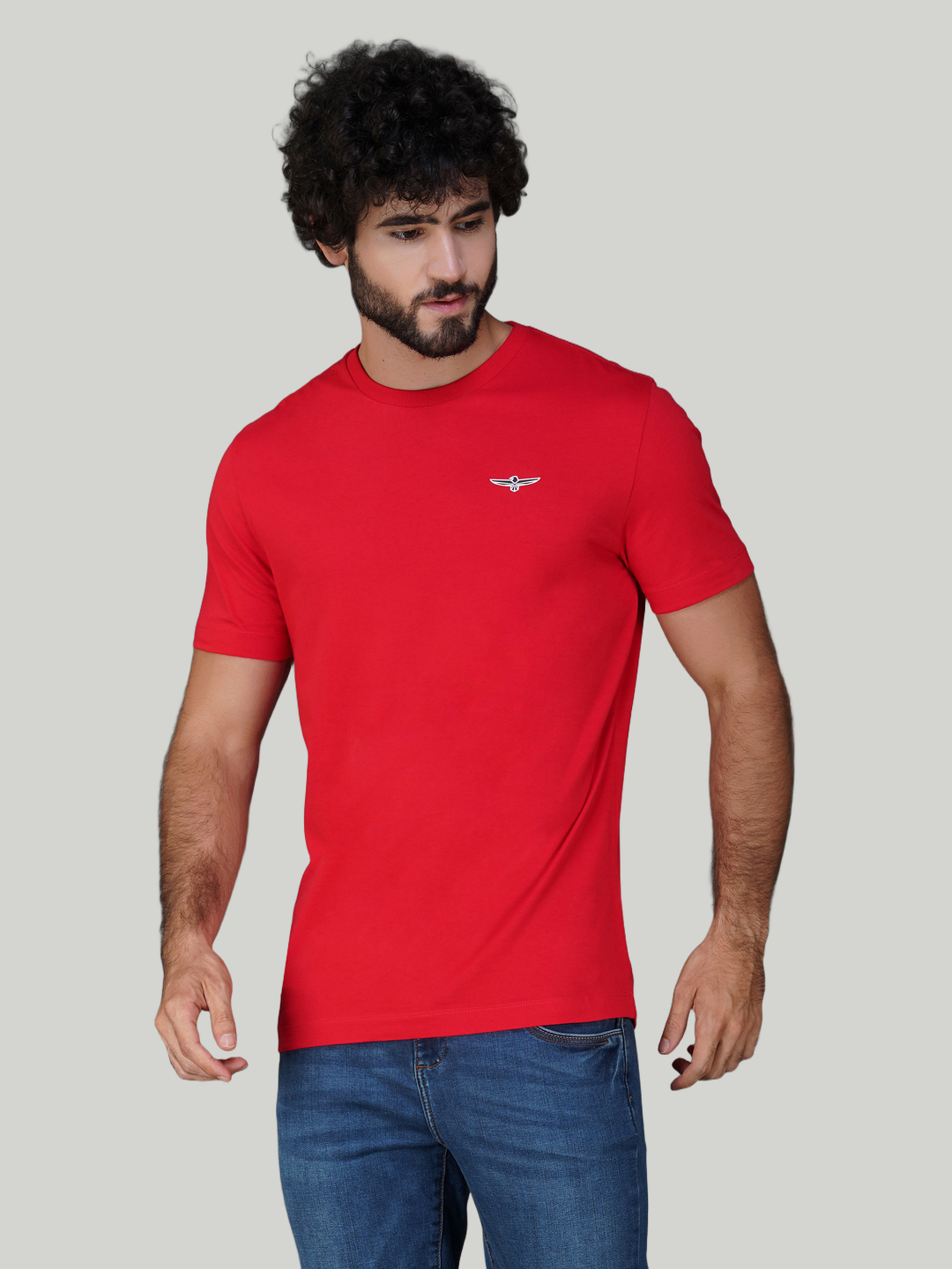Red Solid Cotton Jersey T-Shirt – Euro Fit (CT-013)