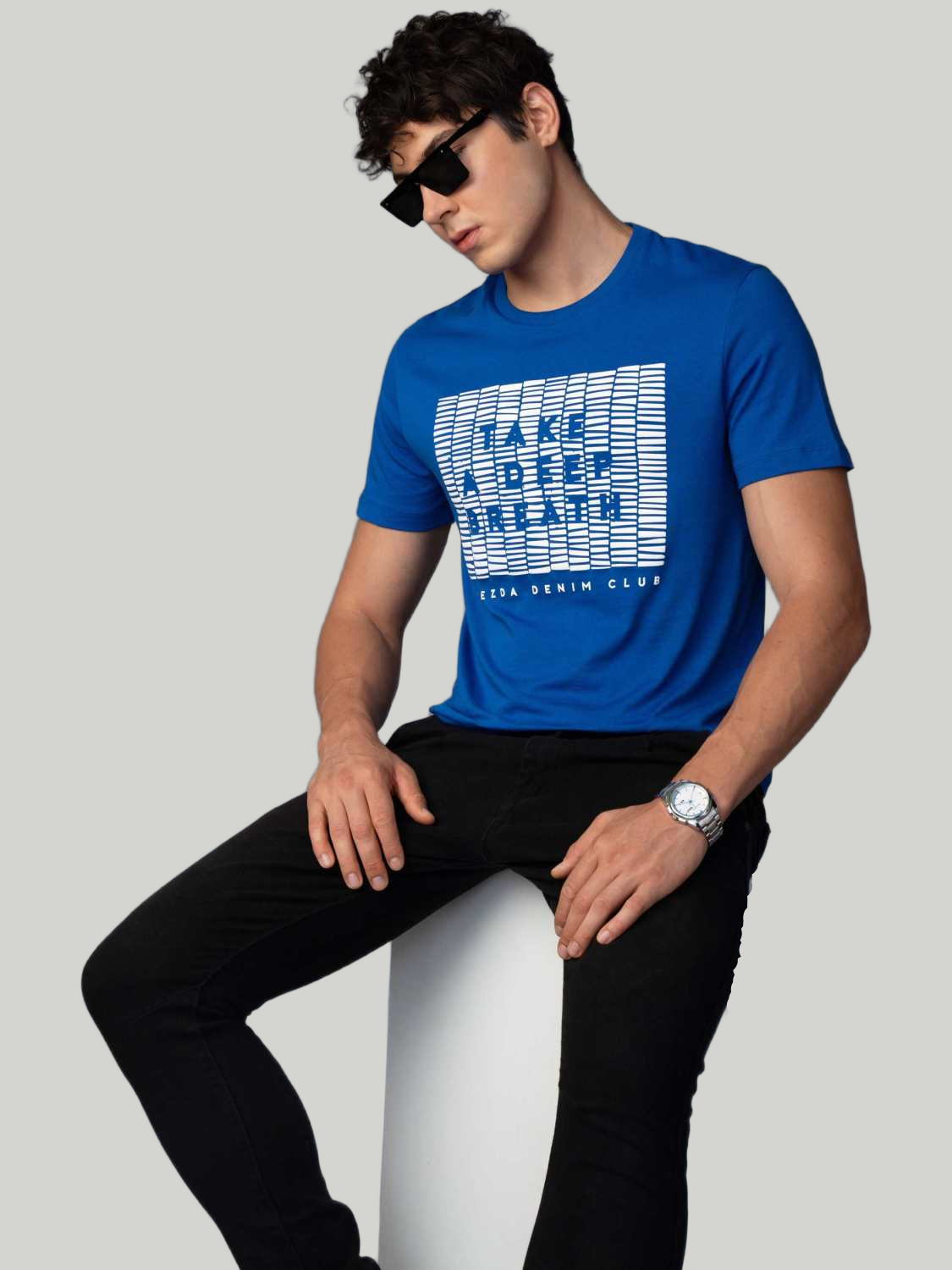 Blue Zvezda Original Cotton Jersey T-Shirt - Euro Fit (BRT-020C)