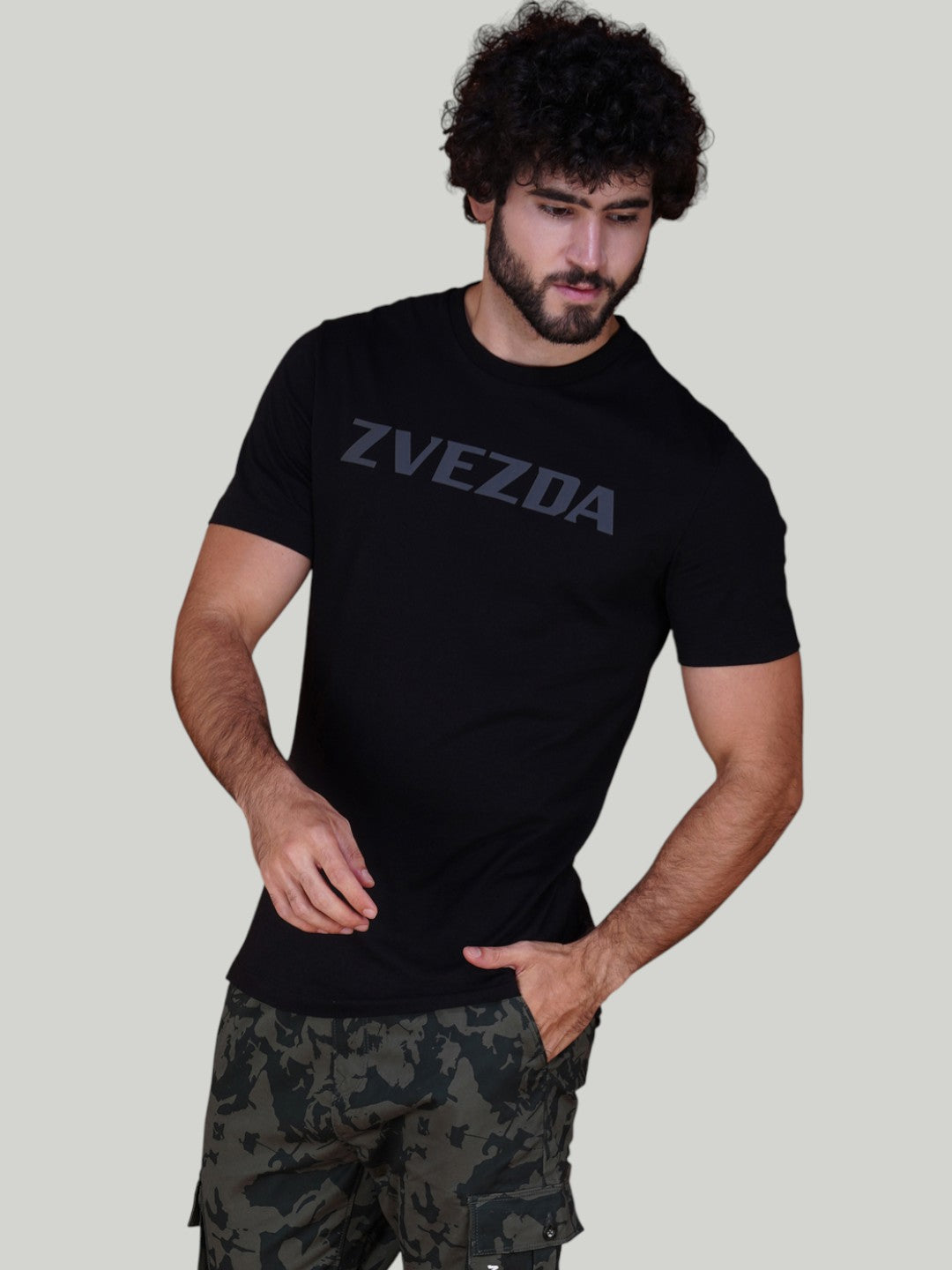 Black Cotton Jersey HD Print T-Shirt - Euro Fit (BRT-004B)