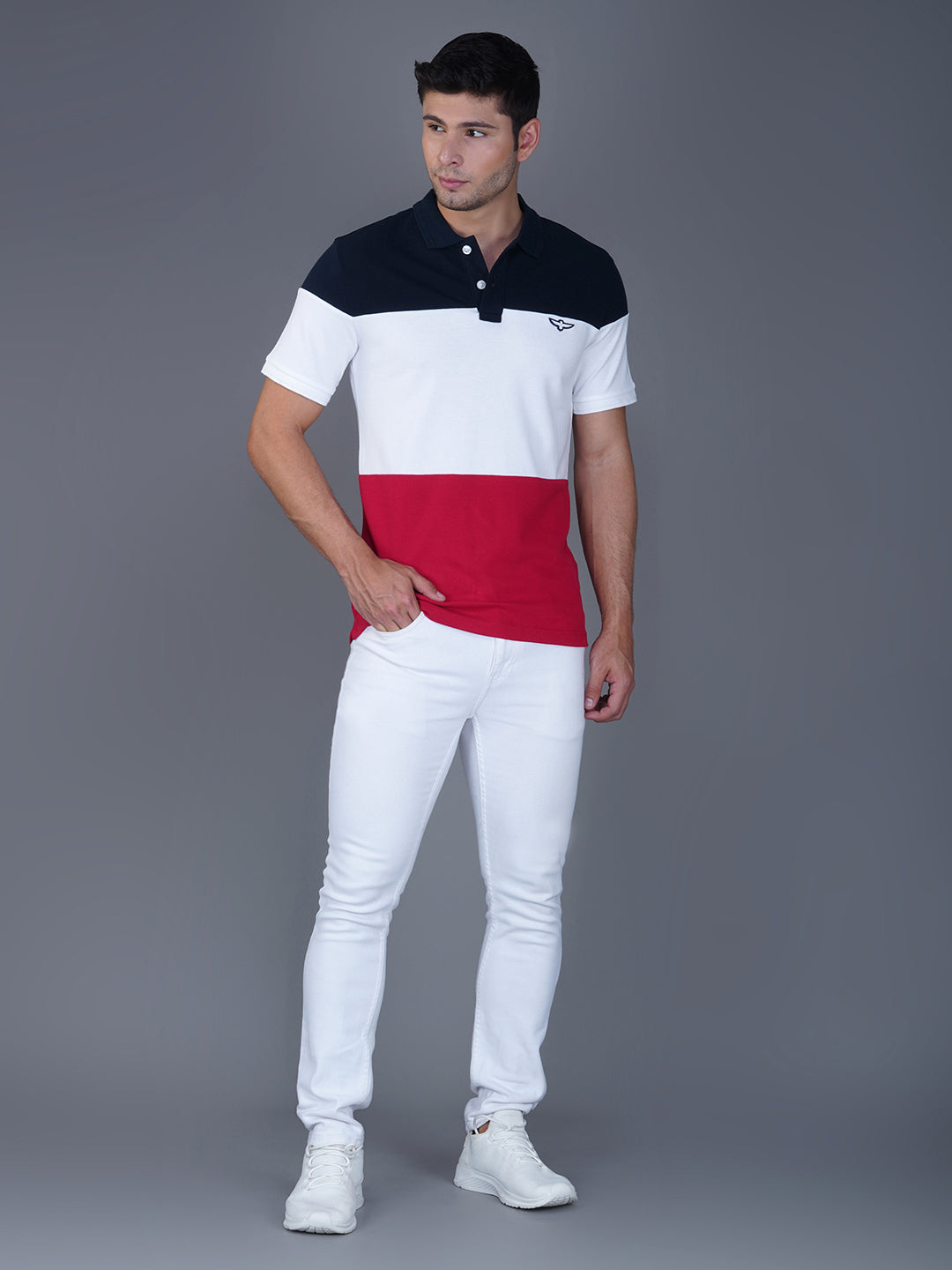 Navy/White/Red Color Block full view