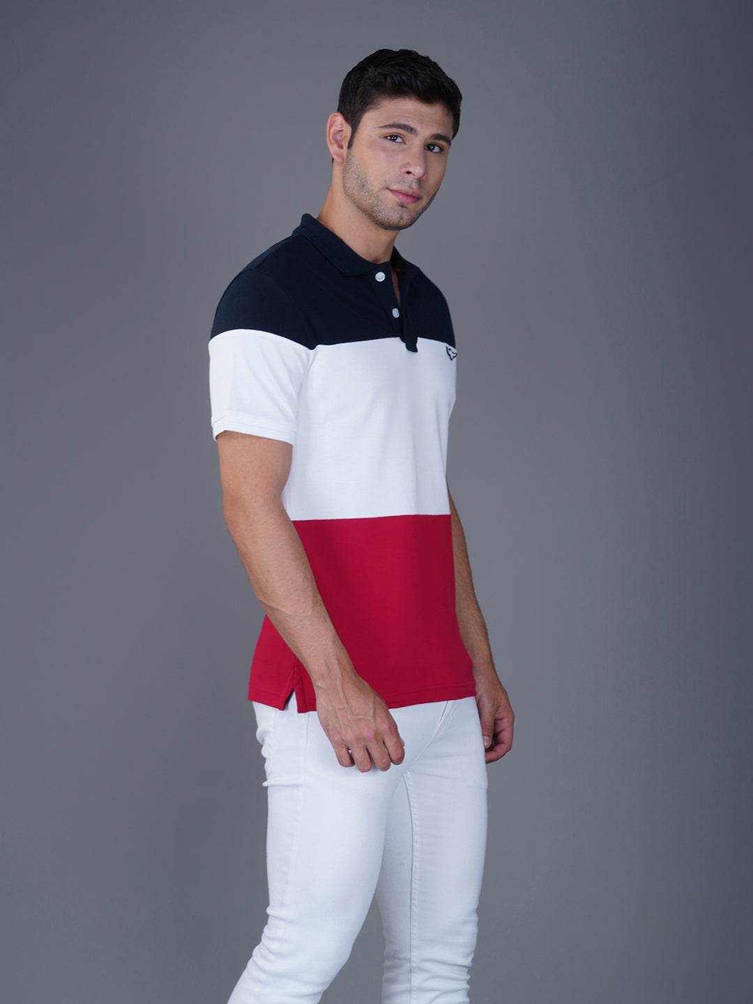 Navy/White/Red Color Block right view