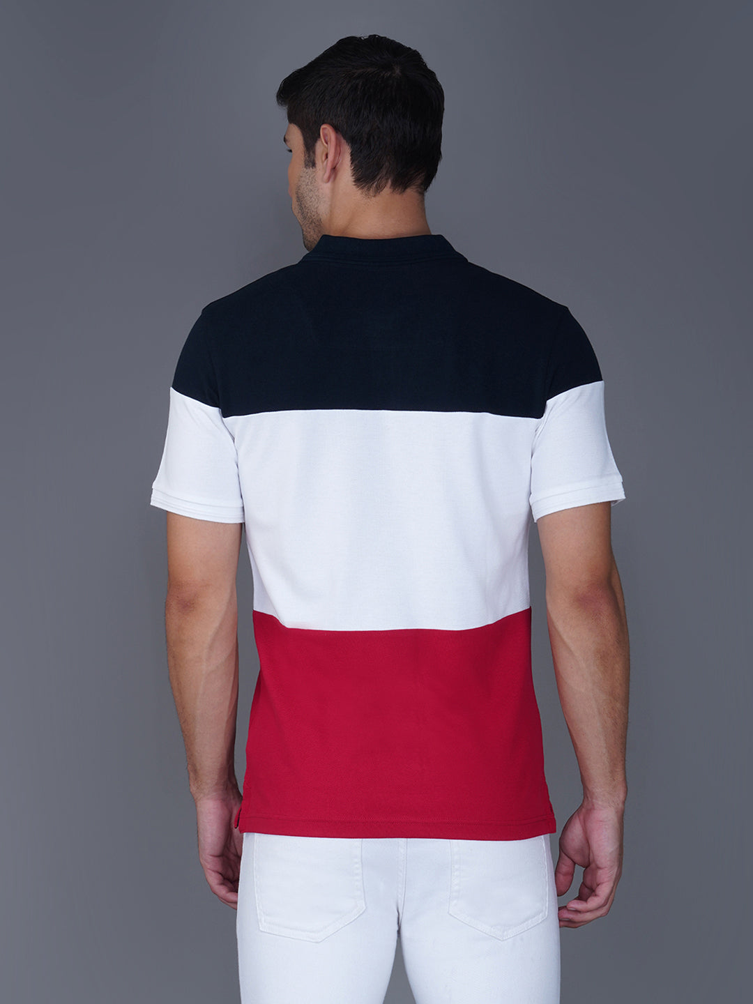Navy/White/Red Color Block back view