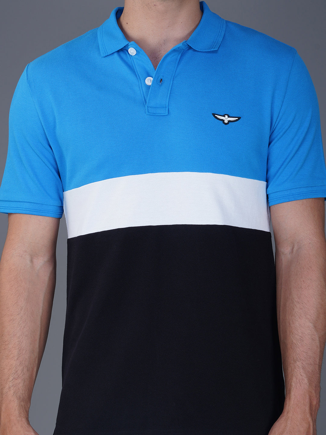 CLASSICBLUE/WHITE/BLACK COLOR BLOCK POLO ZOOM VIEW