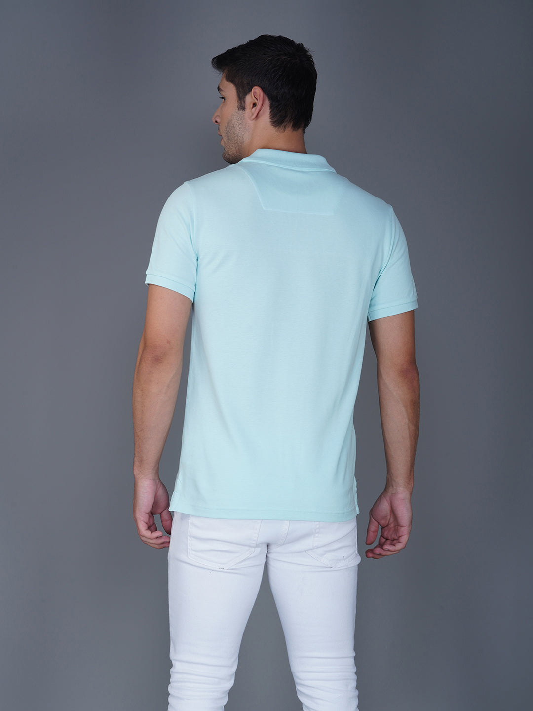 BLEASHED AQUA  POLO BACK VIEW