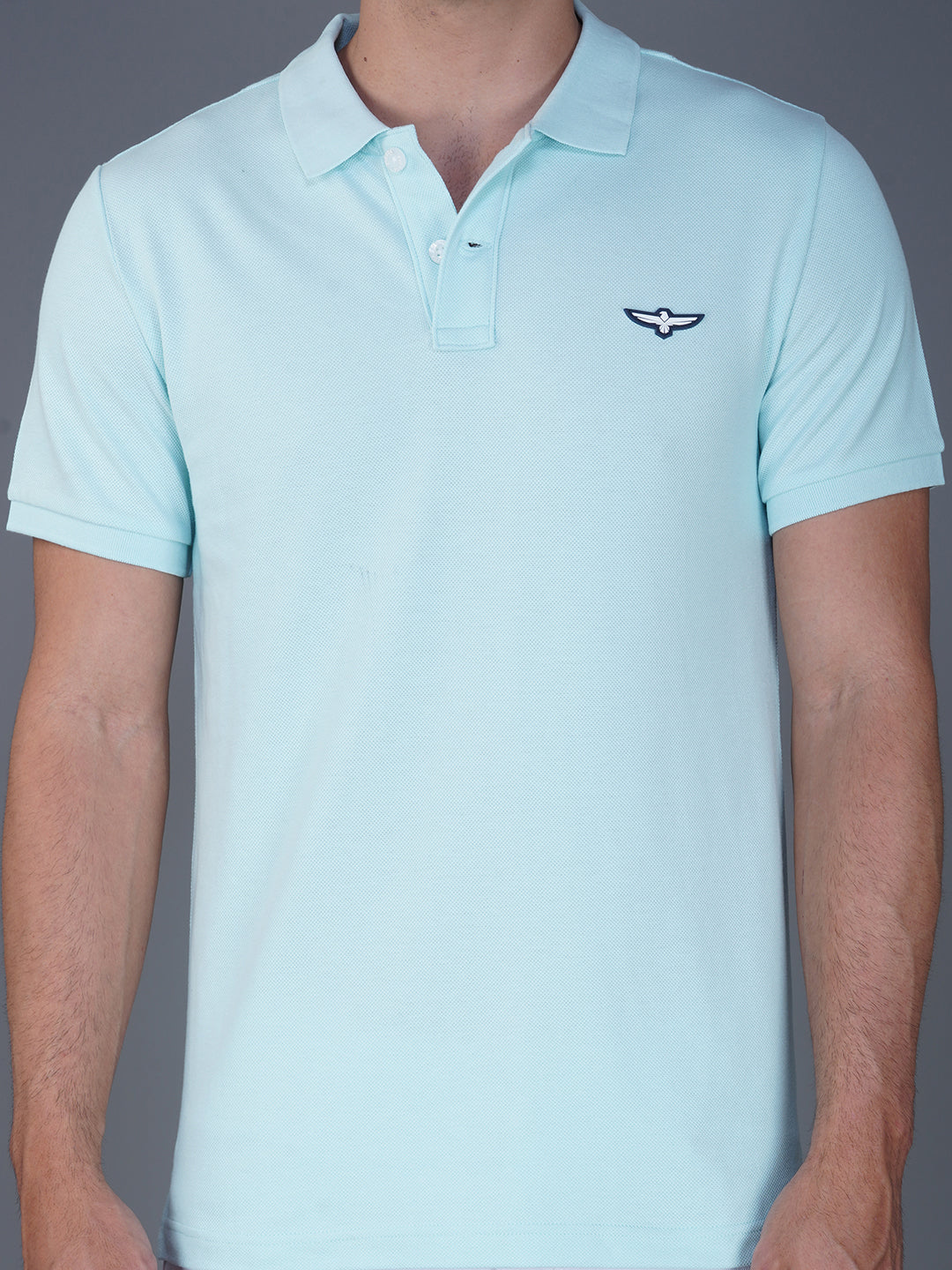 BLEASHED AQUA  POLO ZOOM VIEW