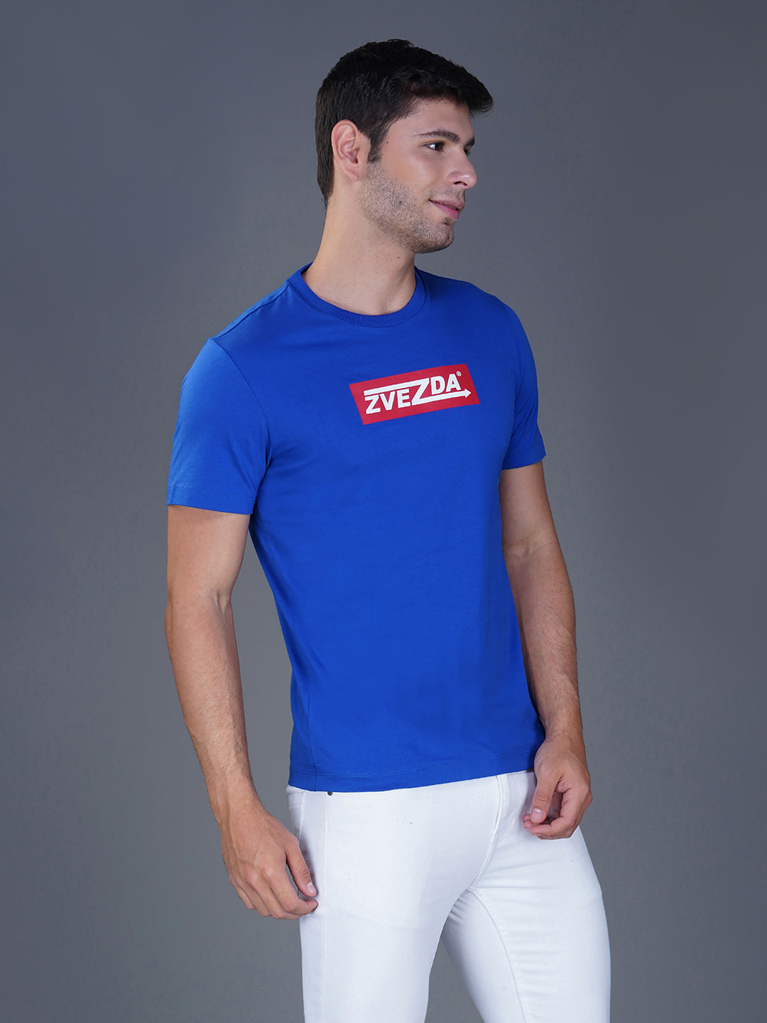 MEDIUM BLUE  BRANDING T-SHIRT RIGHT VIEW