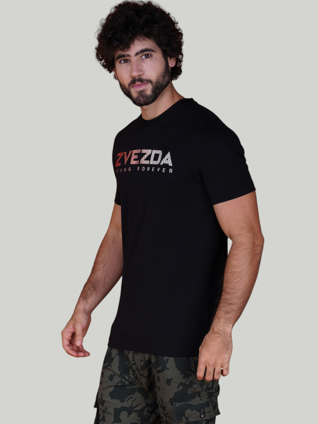 Black Cotton Jersey HD Print T-Shirt - Euro Fit (BRT-009B)