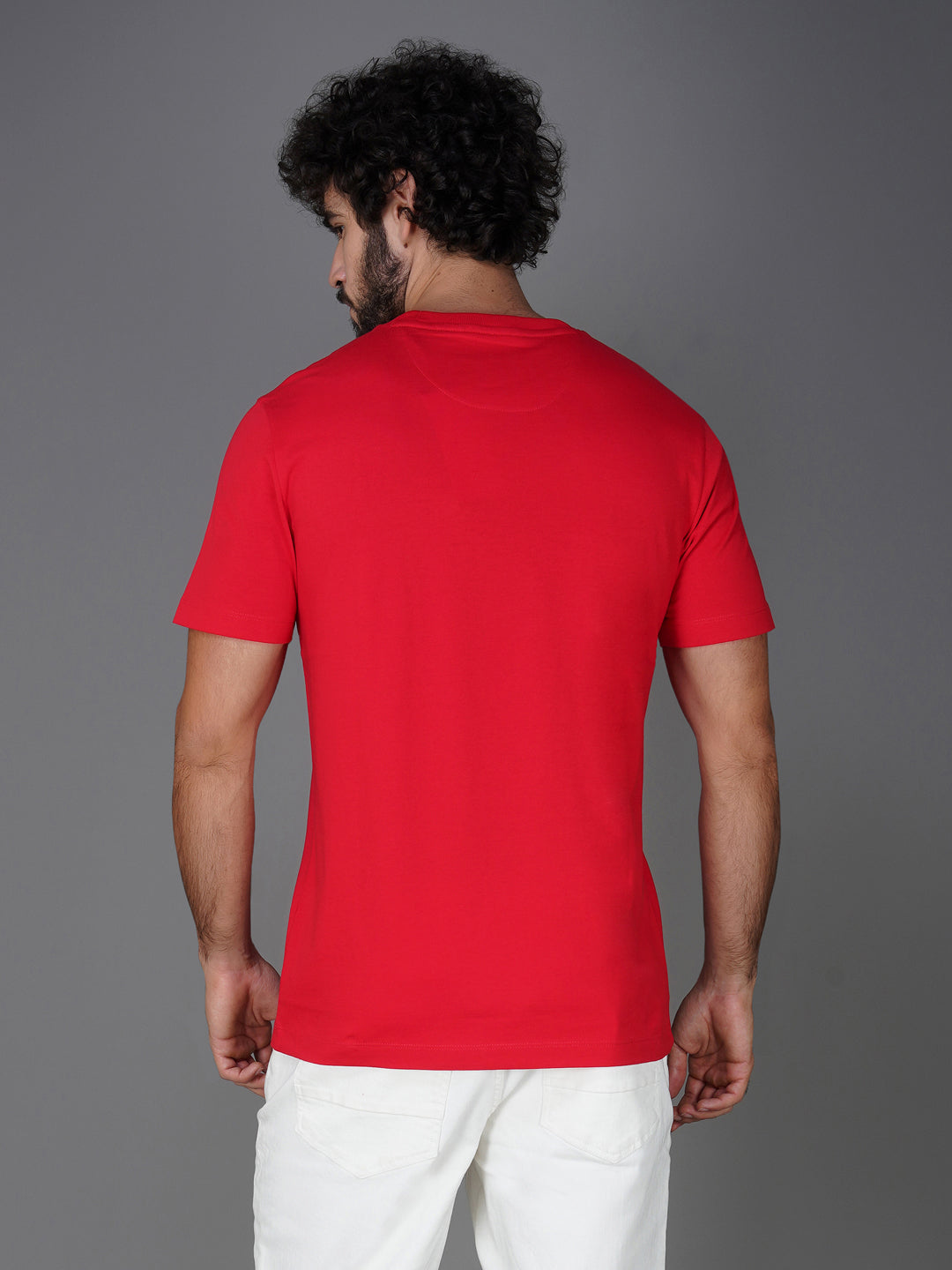 RED 3D SILICON HD PRINT T-SHIRT back view