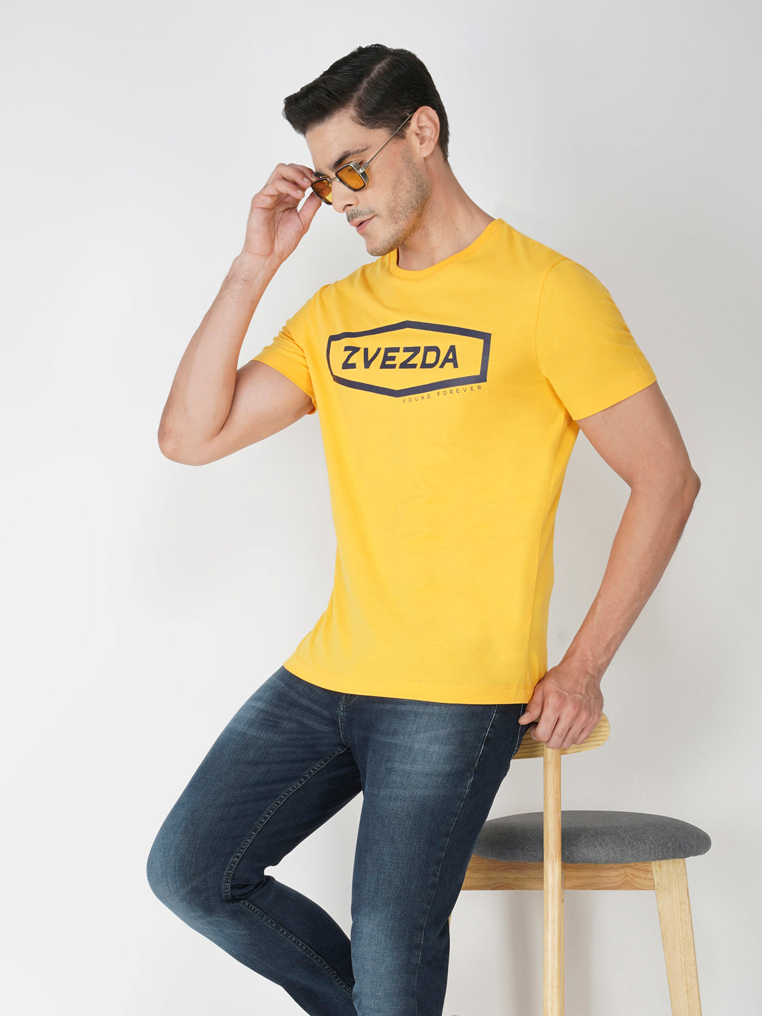 Mustard Yellow Zvezda Original Cotton Jersey T-Shirt - Euro Fit (BRT-008B)