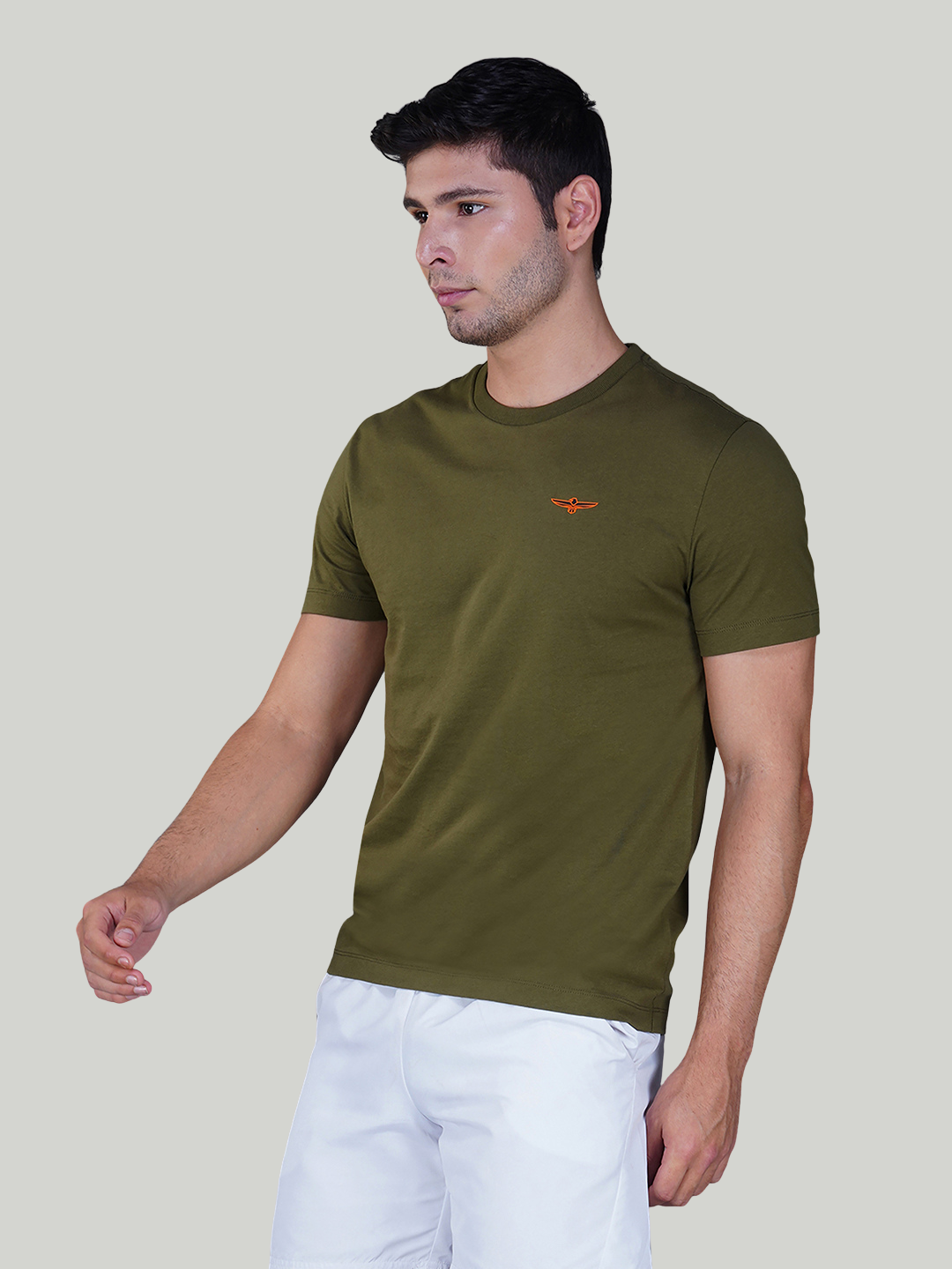 Army Green Solid Cotton Jersey T-Shirt – Euro Fit (CT-017)