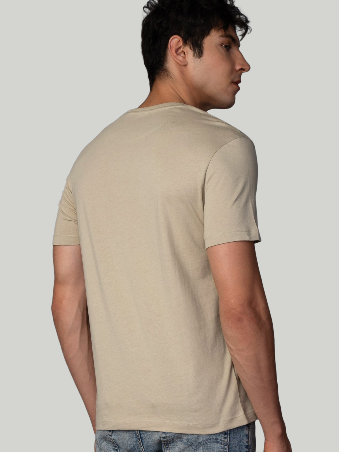 Warm Grey Cotton Jersey HD Print T-Shirt - Euro Fit (BRT-015A)