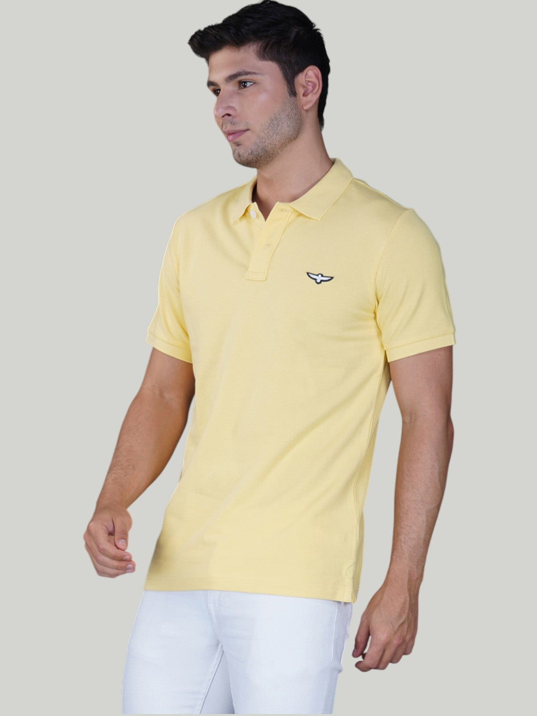 Light Yellow Premium Pique Cotton Classic Polo - Euro Fit (CP 022)