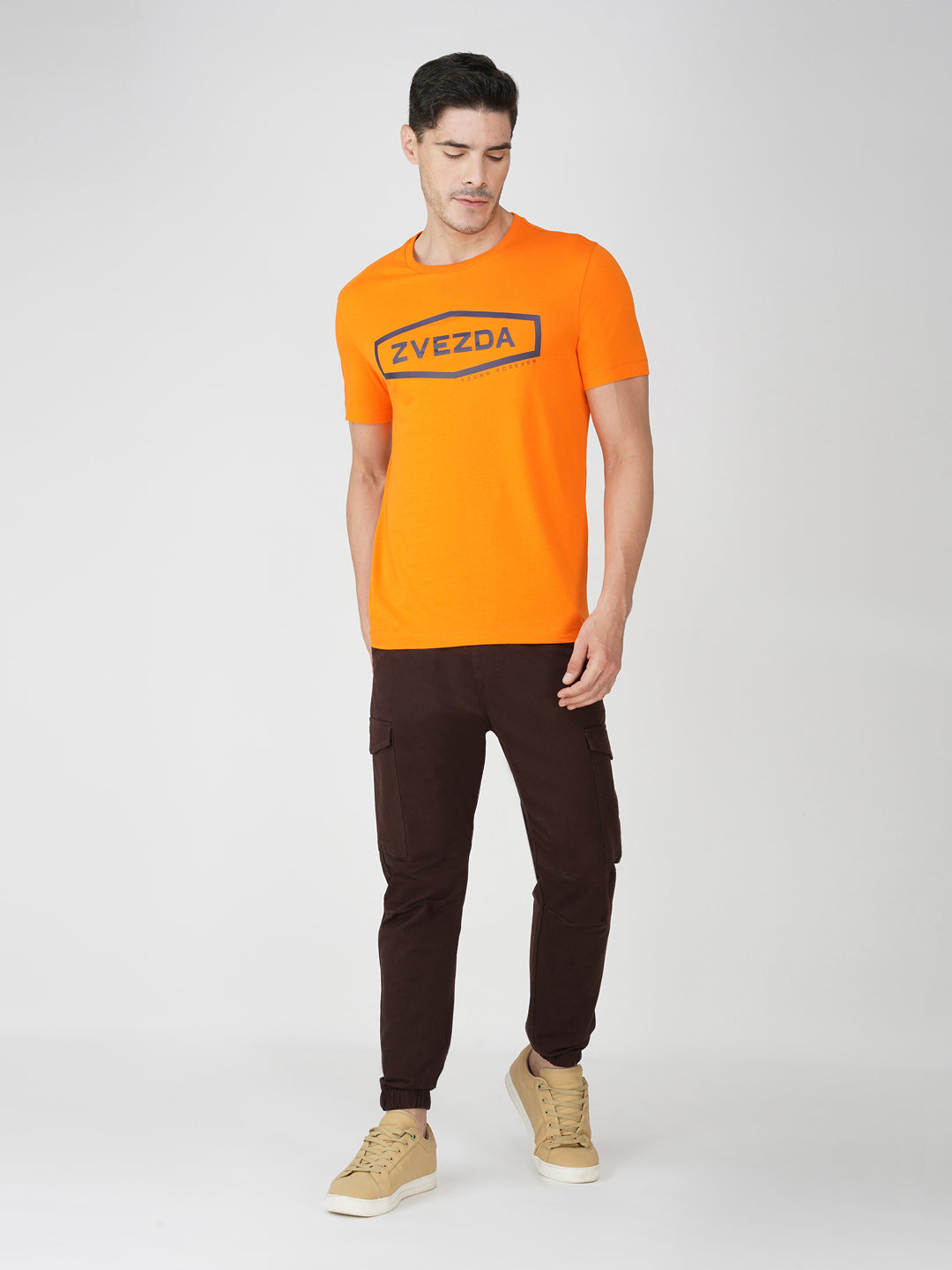 Orange Zvezda Original Cotton Jersey T-Shirt - Euro Fit (BRT-008A)
