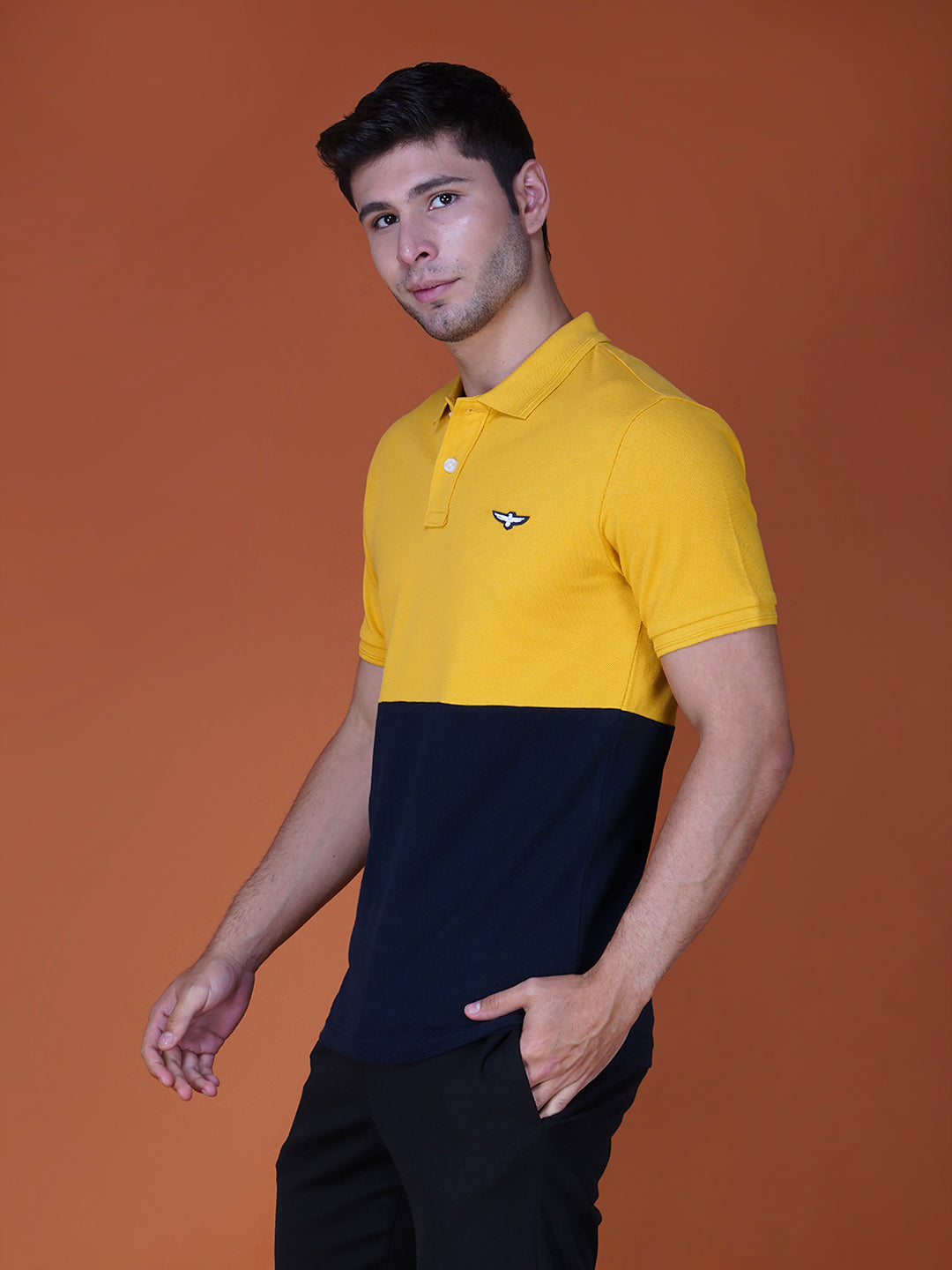 Yellow/Navy Color Block Left view