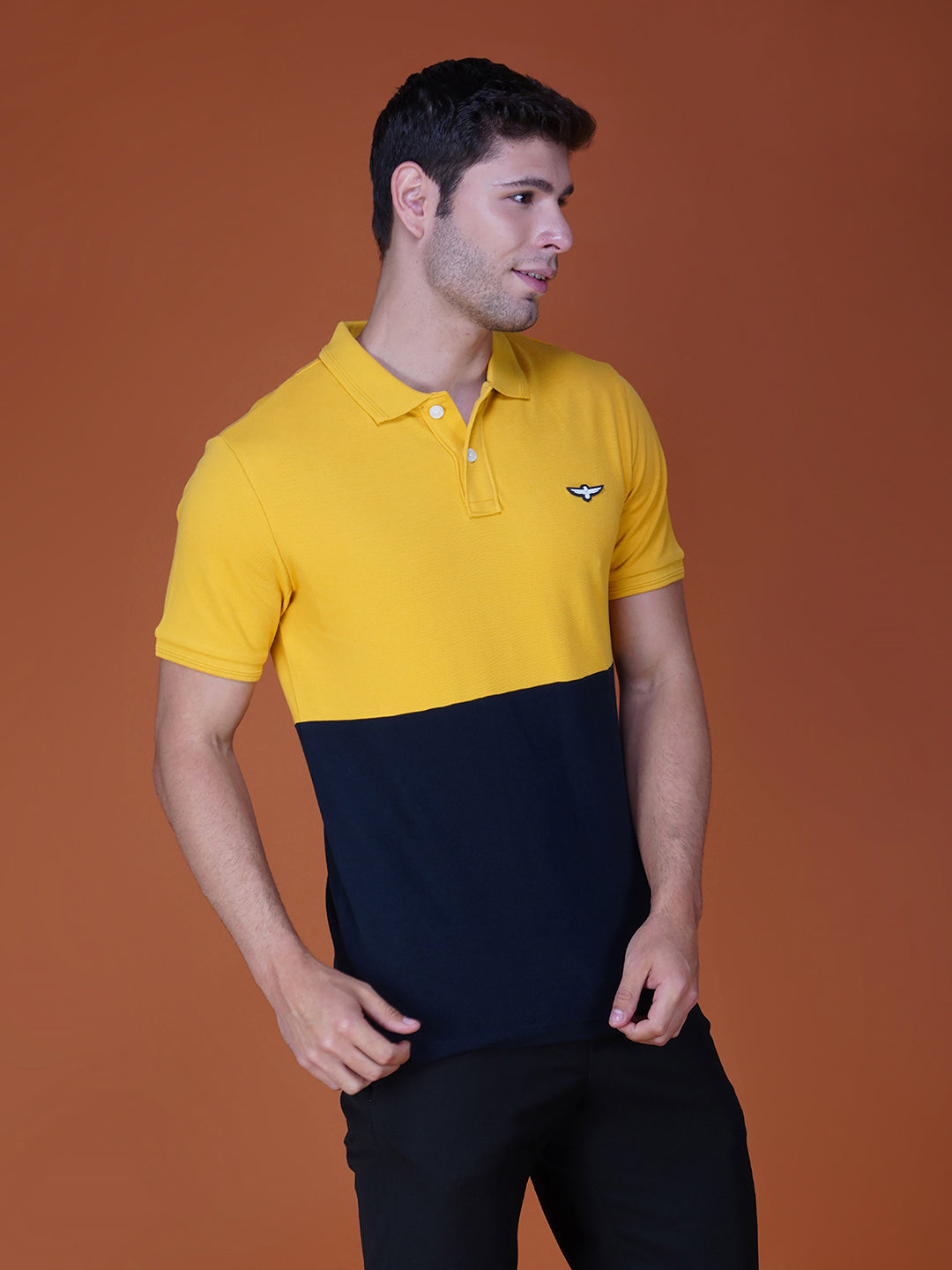 Yellow/Navy Color Block right view