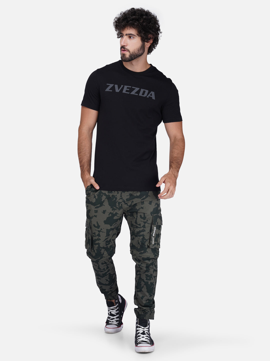 Black Cotton Jersey HD Print T-Shirt - Euro Fit (BRT-004B)