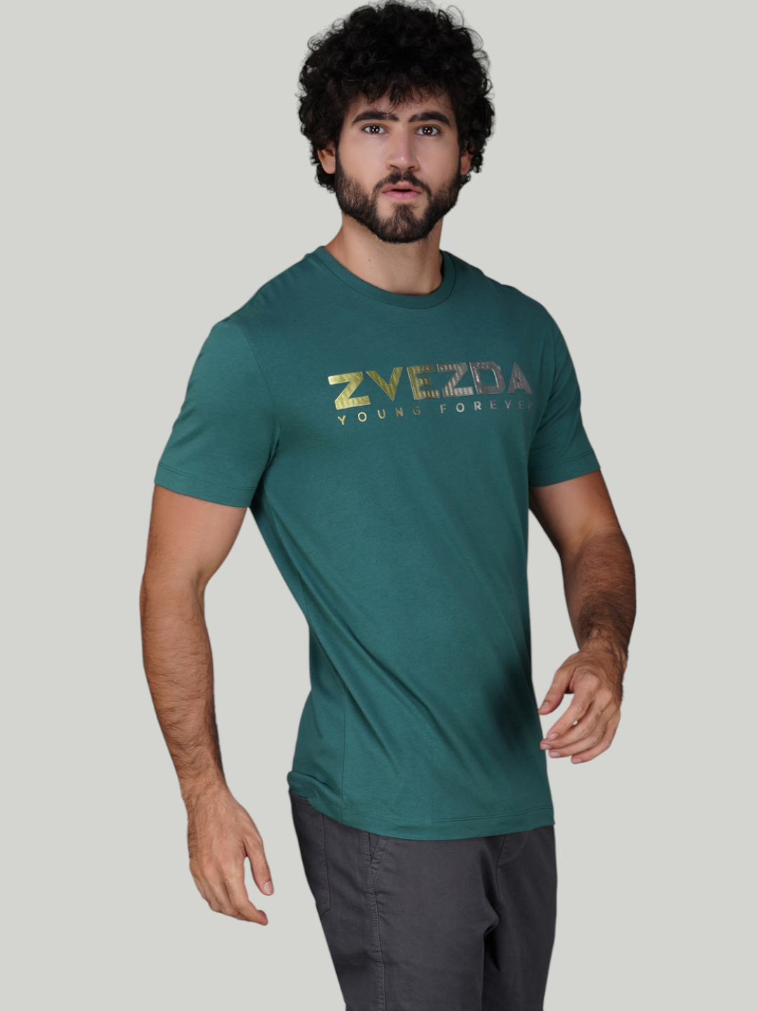 Pine Green Cotton Jersey HD Print T-Shirt - Euro Fit (BRT-009C)