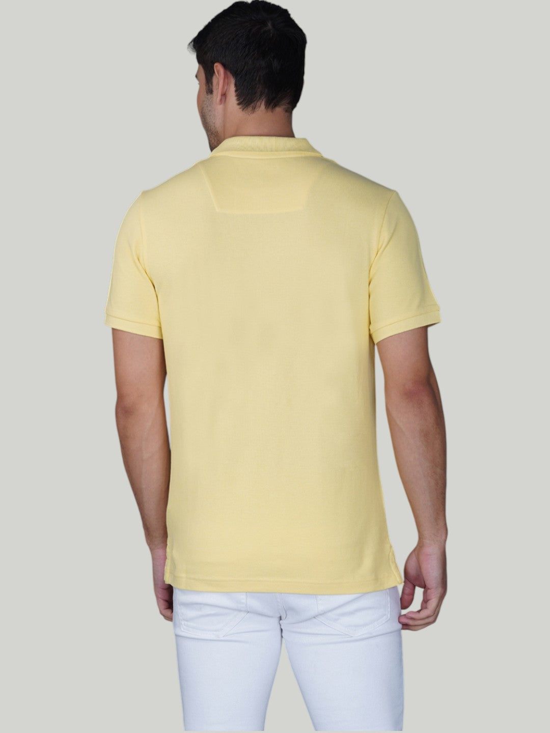 Light Yellow Premium Pique Cotton Classic Polo - Euro Fit (CP 022)