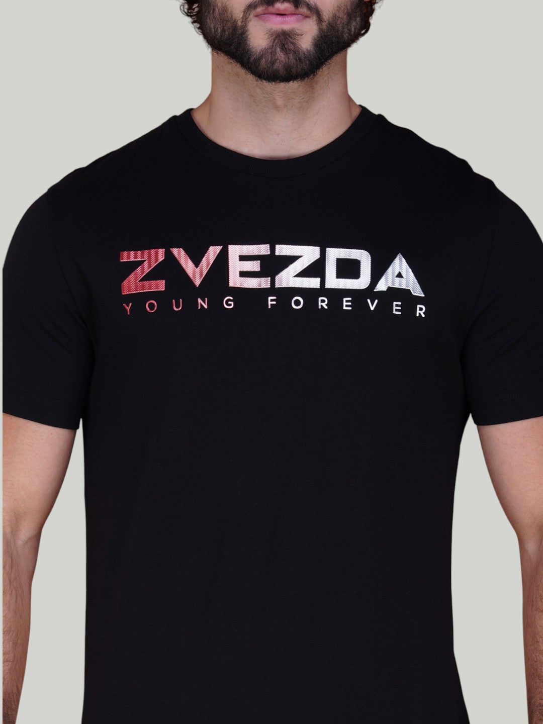 Black Cotton Jersey HD Print T-Shirt - Euro Fit (BRT-009B)