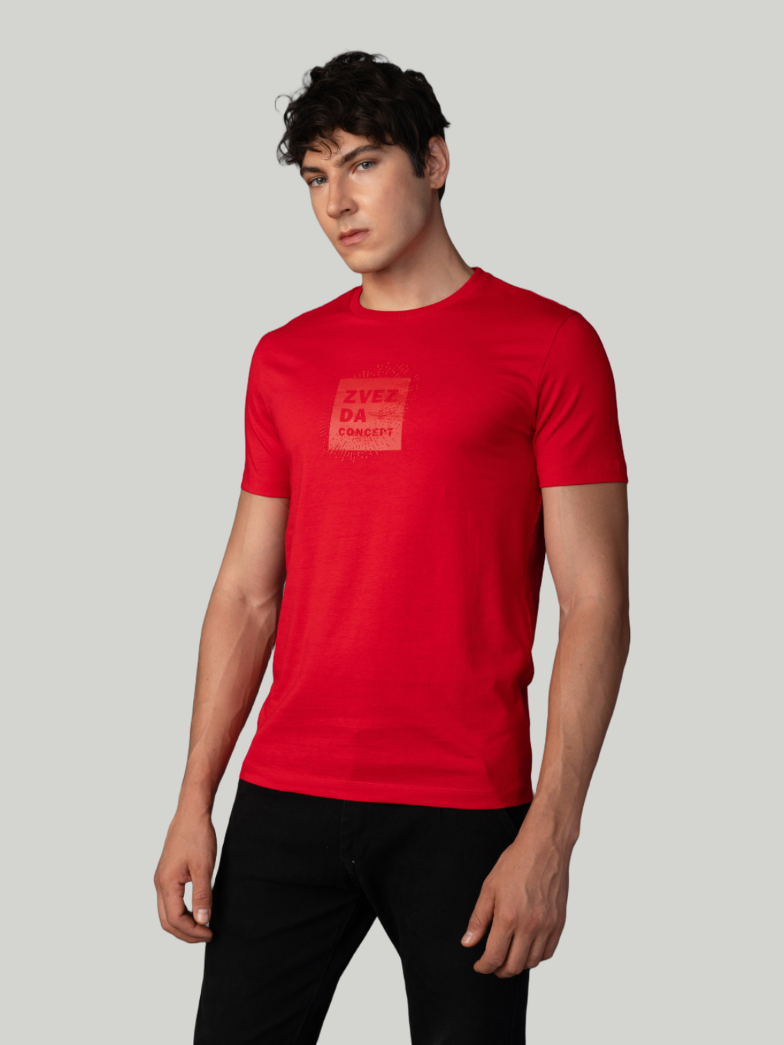 Red Zvezda Original Men's Cotton Jersey Tee - Euro Fit (BRT-017C)
