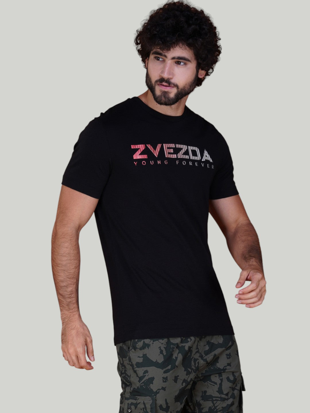 Black Cotton Jersey HD Print T-Shirt - Euro Fit (BRT-009B)