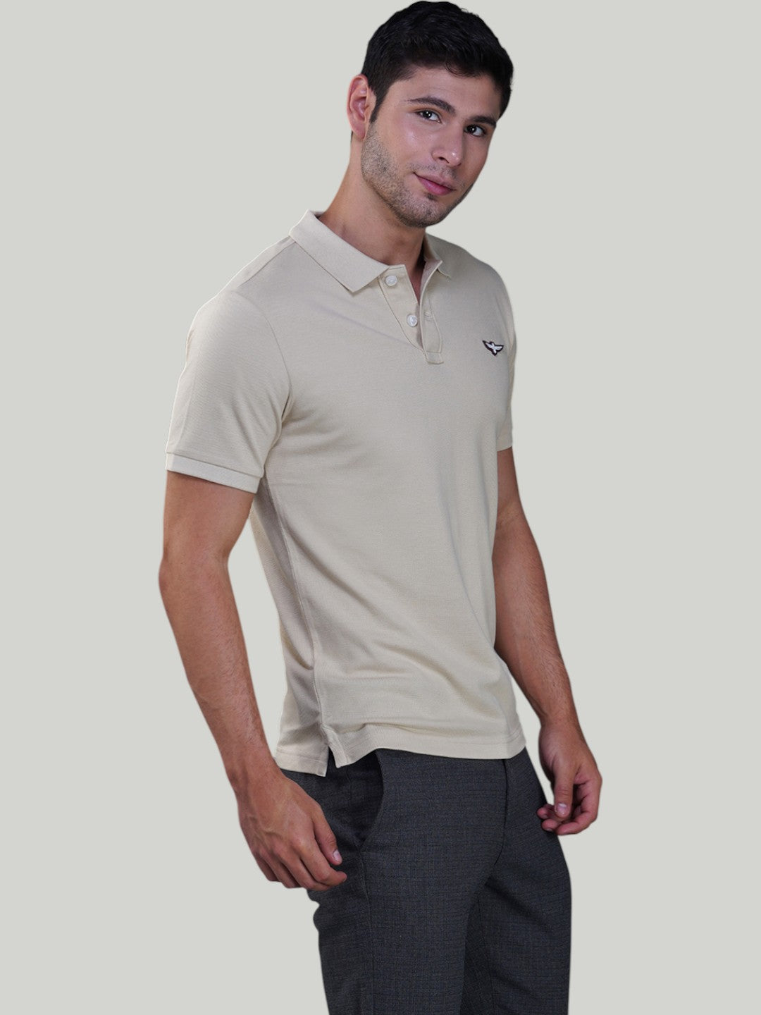 Beige Premium Pique Cotton Classic Polo T-shirt-Euro Fit (CP 002)