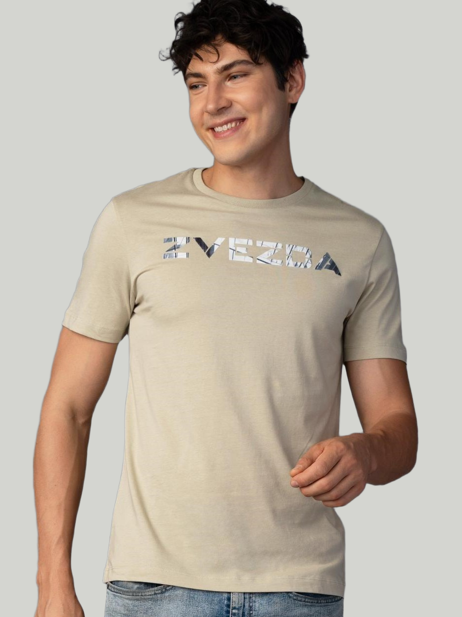 Warm Grey Cotton Jersey HD Print T-Shirt - Euro Fit (BRT-015A)