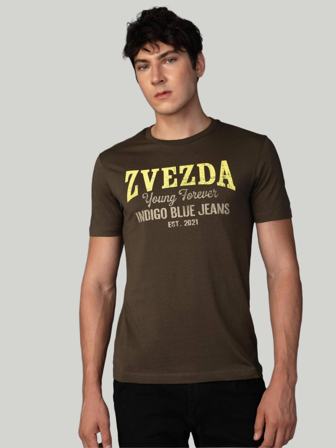 Dark Olive Green Zvezda Original Cotton Jersey T-Shirt – Euro Fit (BRT-007C)