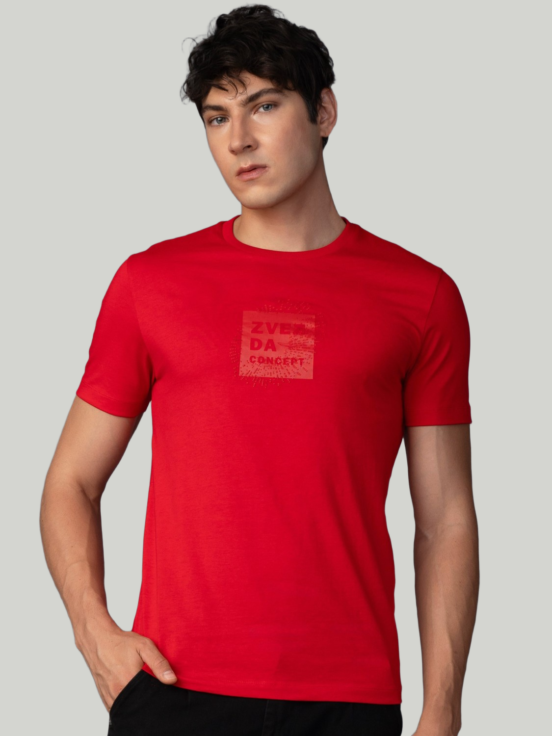 Red Zvezda Original Men's Cotton Jersey Tee - Euro Fit (BRT-017C)