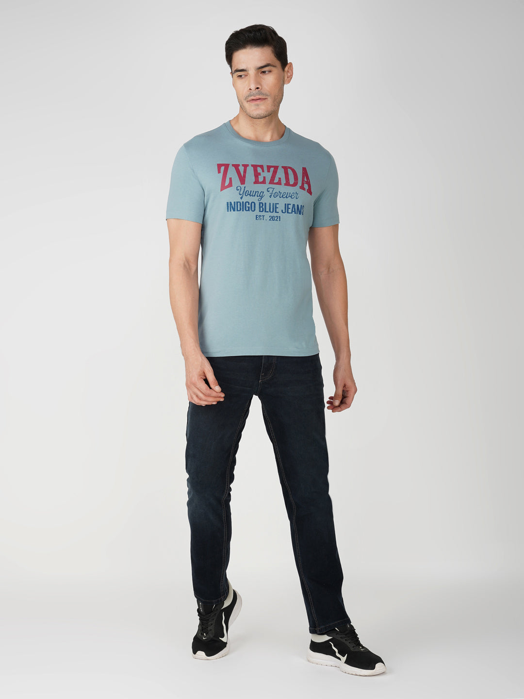 Sky Blue Zvezda Original Cotton Jersey T-Shirt – Euro Fit (BRT-007B)