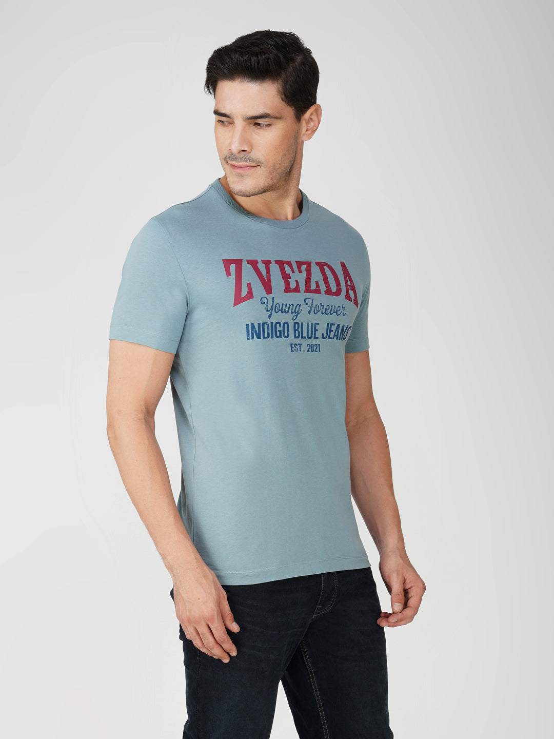 Sky Blue Zvezda Original Cotton Jersey T-Shirt – Euro Fit (BRT-007B)