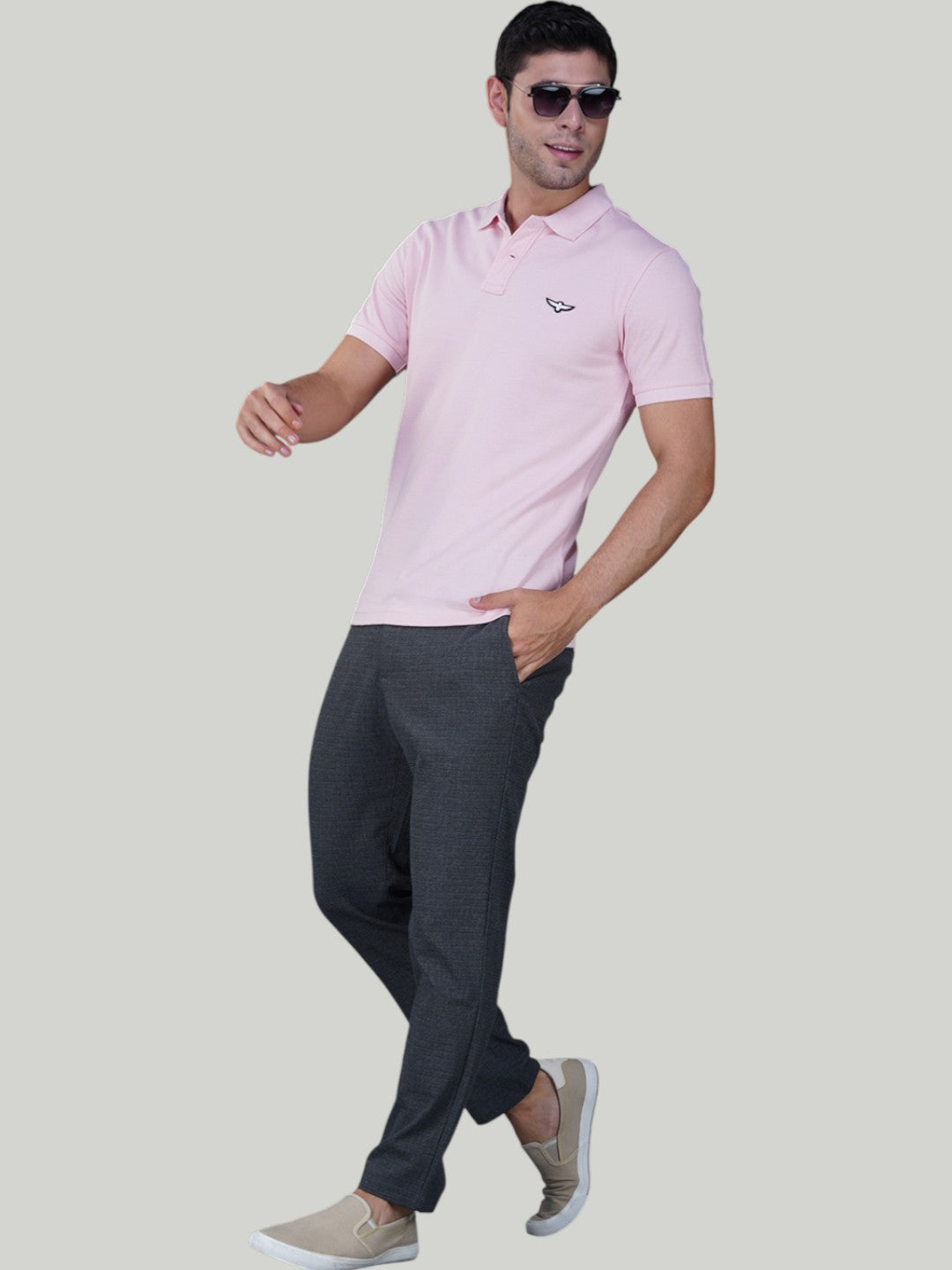 Light Pink Premium Pique Cotton Classic Polo T-shirt-Euro Fit (CP 003)