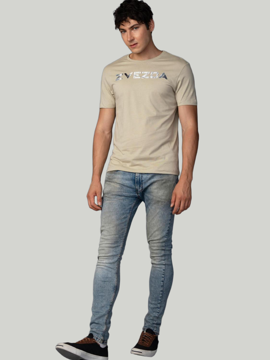 Warm Grey Cotton Jersey HD Print T-Shirt - Euro Fit (BRT-015A)
