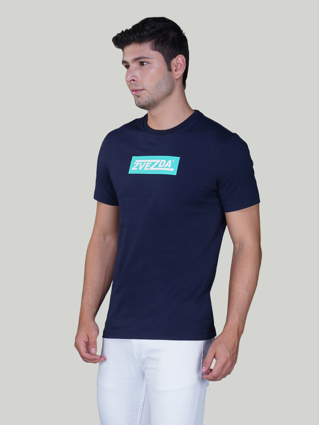 Navy Blue Zvezda Original Cotton Jersey T-Shirts - Euro Fit (BRT-024B)