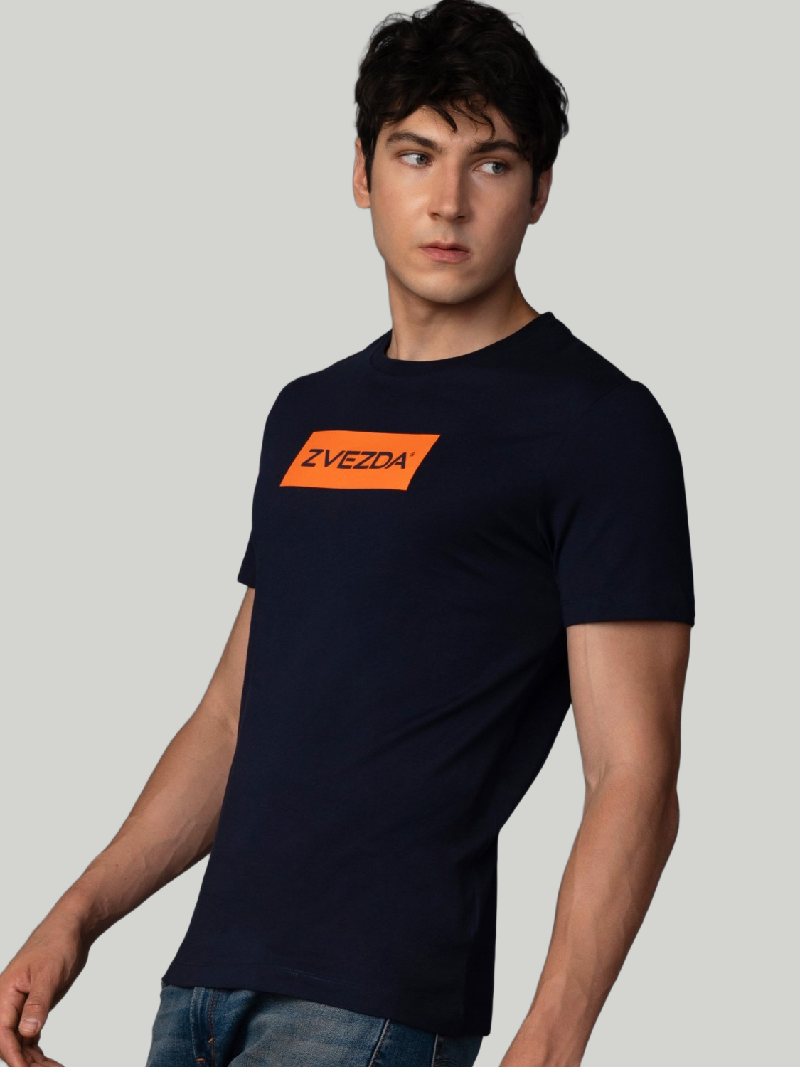 Navy Blue Zvezda Original Cotton Jersey T-Shirt - Euro Fit (BRT-021E)